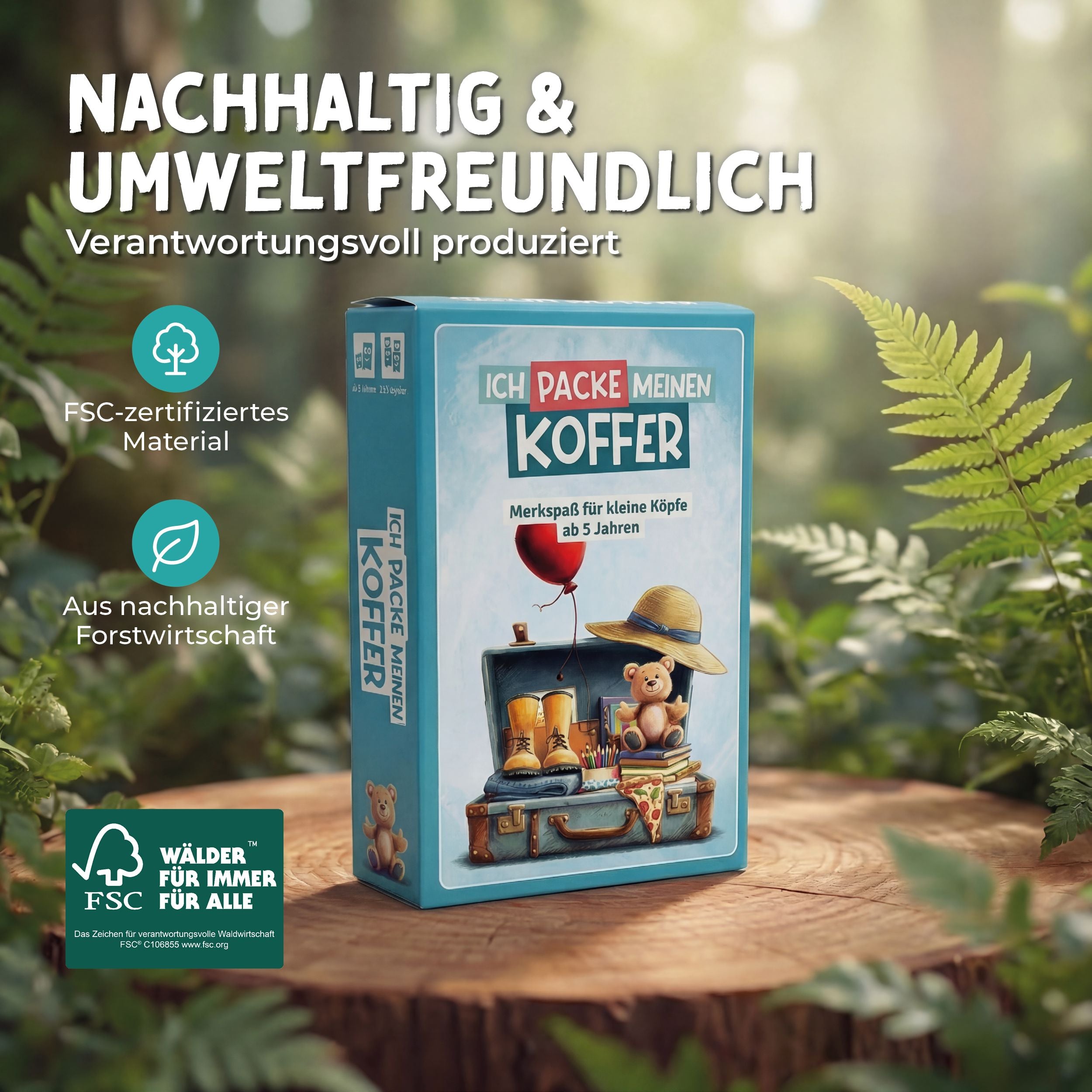 Ich packe Meinen Koffer – Kartenspiel ab 4 Jahren Spiele lila liebt dich