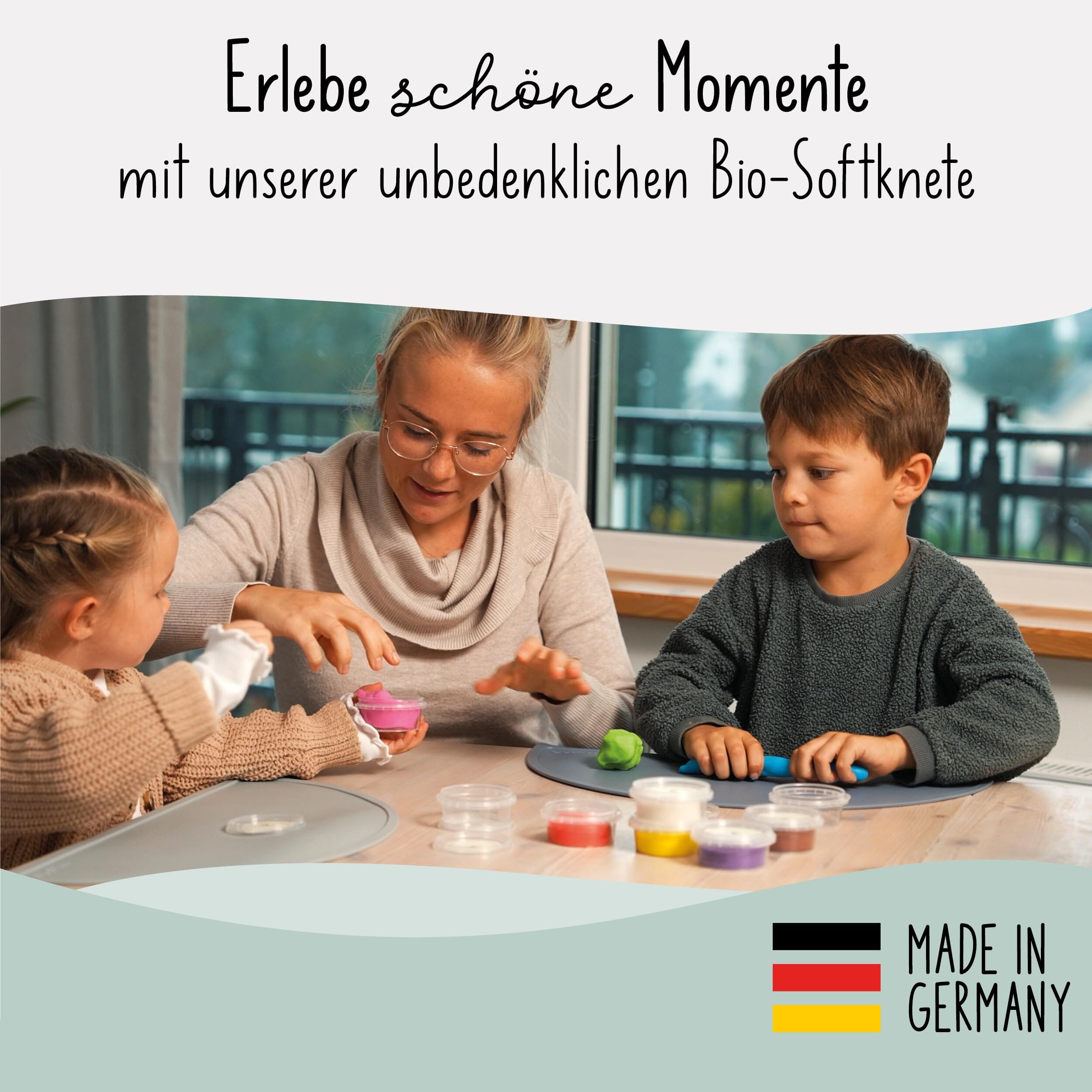 Knete ab 2 Jahre in 8 Farben mit 4 Leerdosen zum Mischen I Allergikerfreundliche TOYS_AND_GAMES lila liebt dich