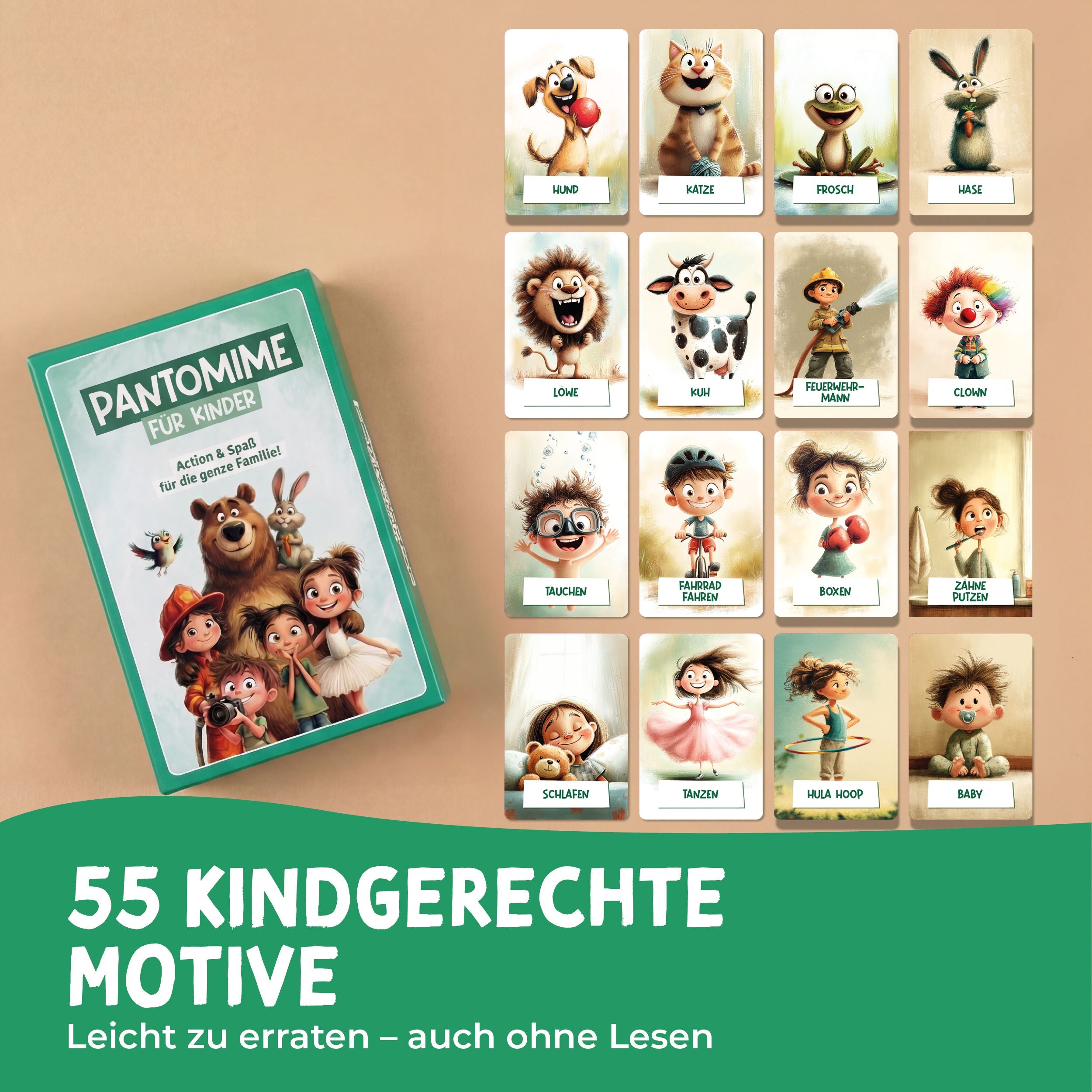 Pantomime – Kartenspiel ab 5 Jahren Spiele lila liebt dich