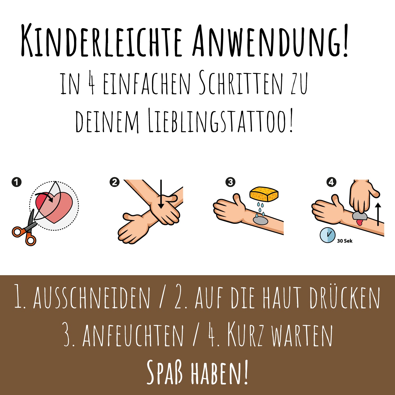 100 Kindertattoos "Lustige Welt der Tiere" Kindertattoos lilaliebtdich