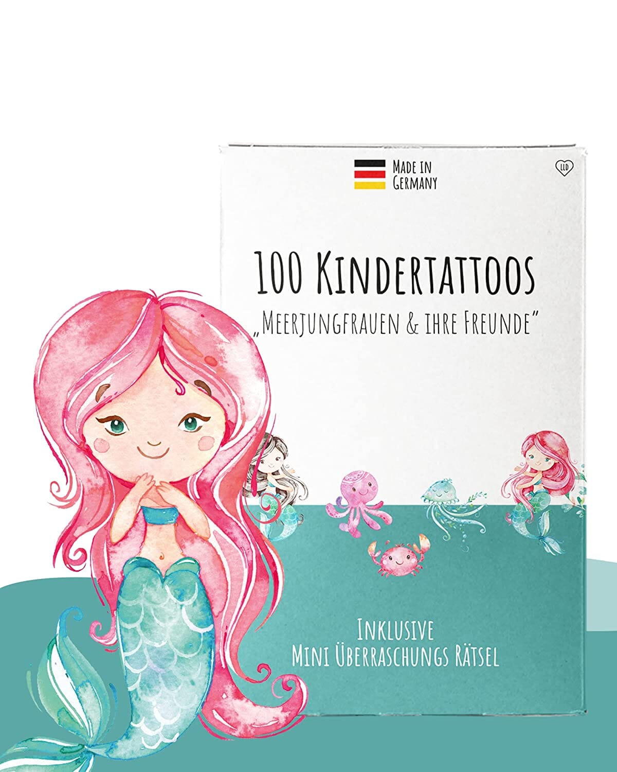 100 Kindertattoos "Meerjungfrauen & ihre Freunde" Kindertattoos lilaliebtdich