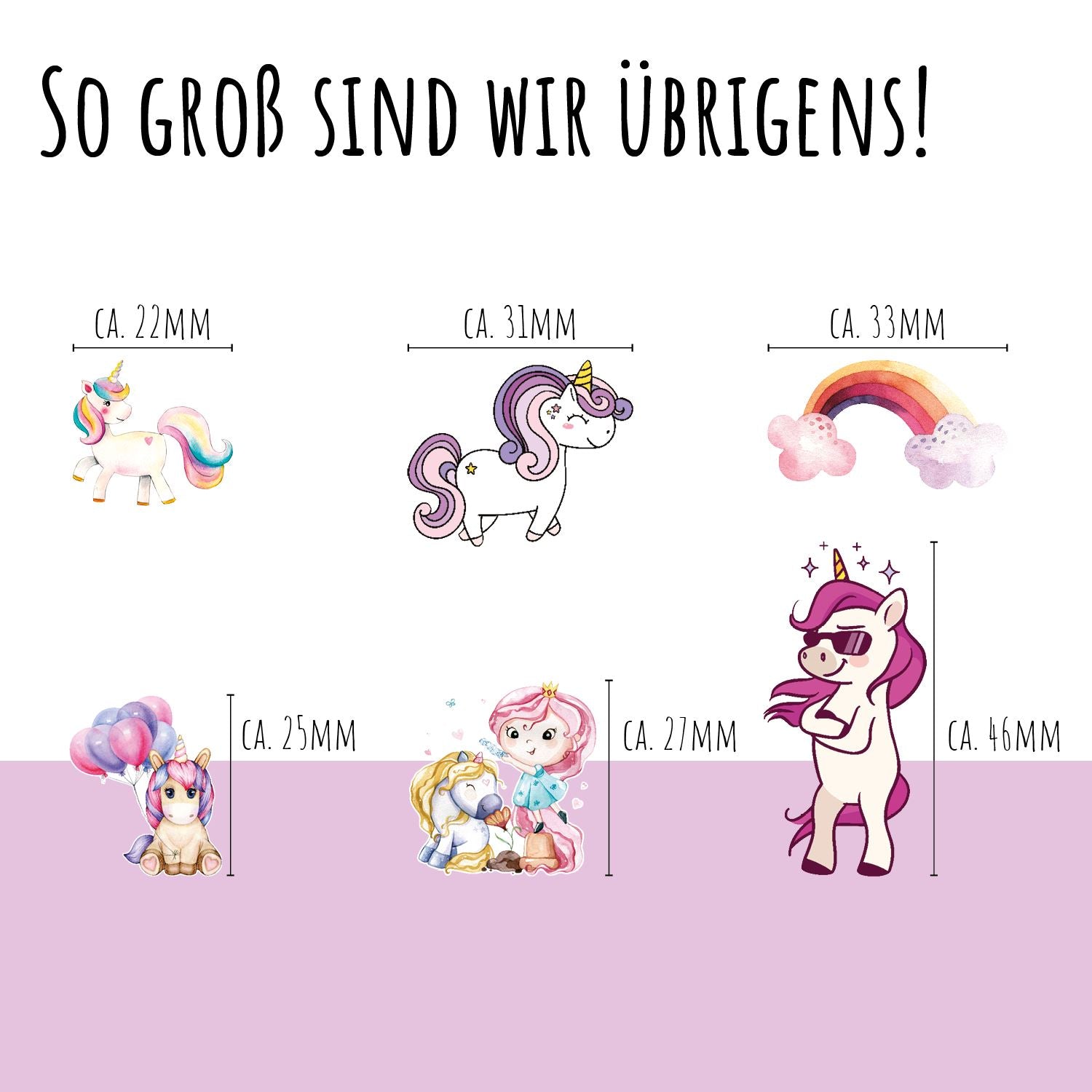 100 Kindertattoos "Und es gibt sie doch: Einhörner!" Kindertattoos lilaliebtdich