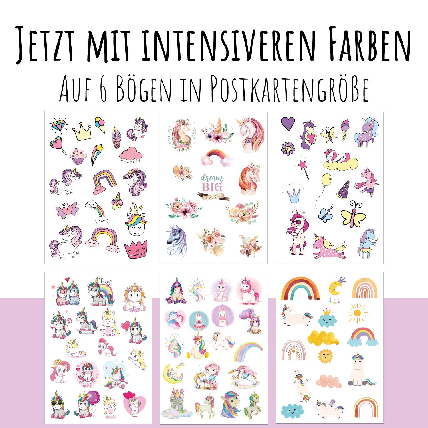 100 Kindertattoos "Und es gibt sie doch: Einhörner!" Kindertattoos lilaliebtdich