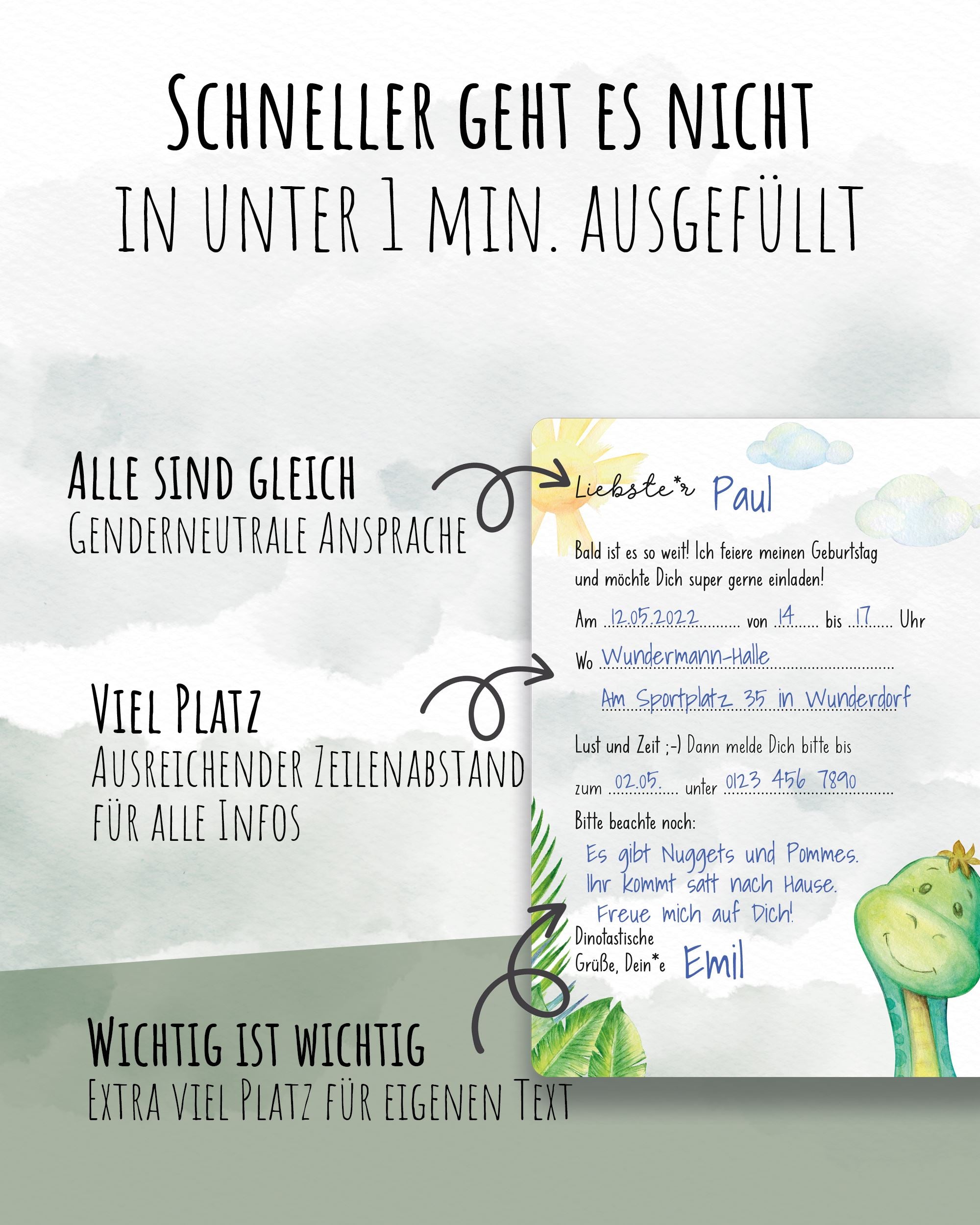 Einladungskarte Kindergeburtstag "Dinotastische Einladung" Einladungskarten lilaliebtdich