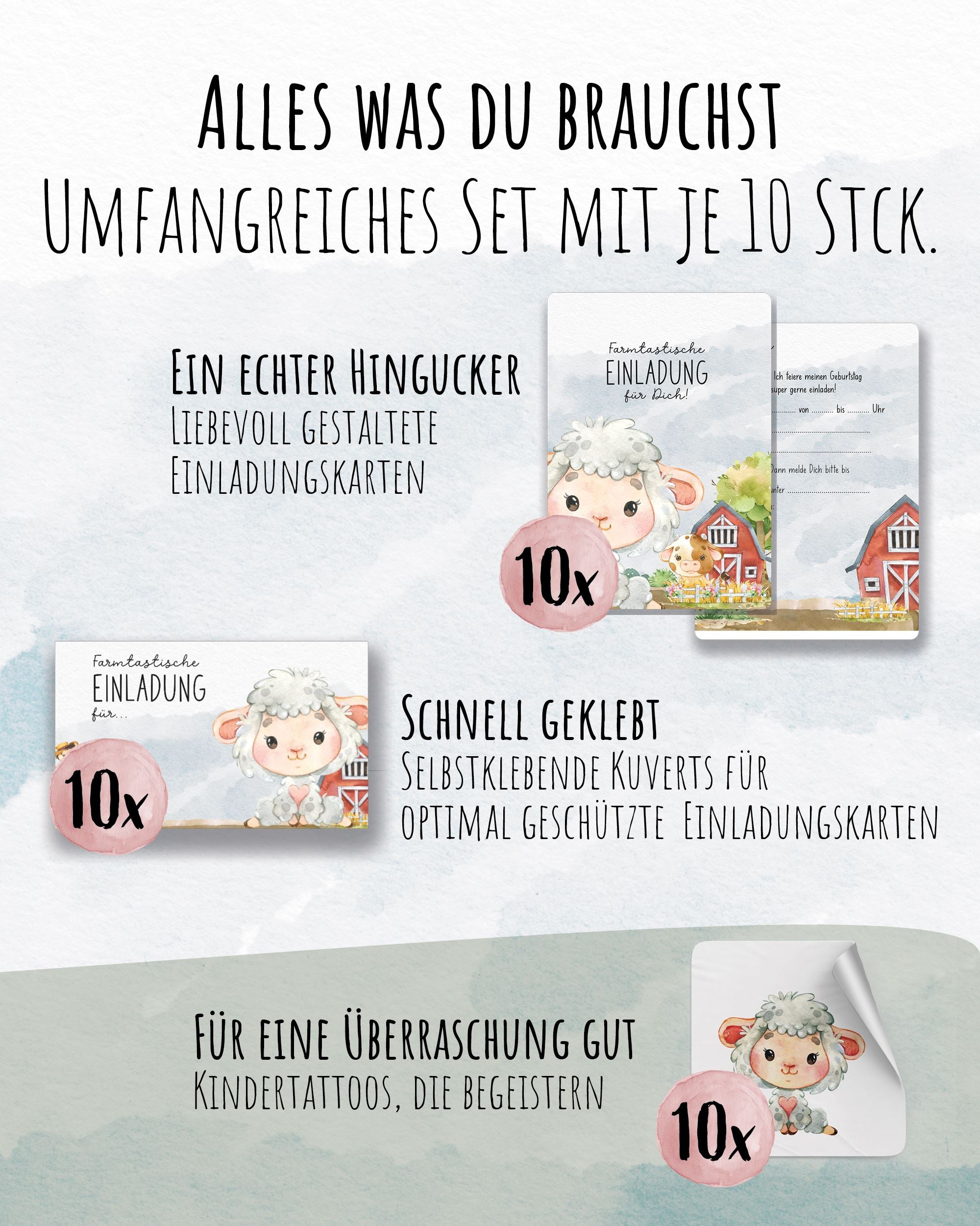 Einladungskarte Kindergeburtstag "Farmtastische Einladung" Einladungskarten lilaliebtdich