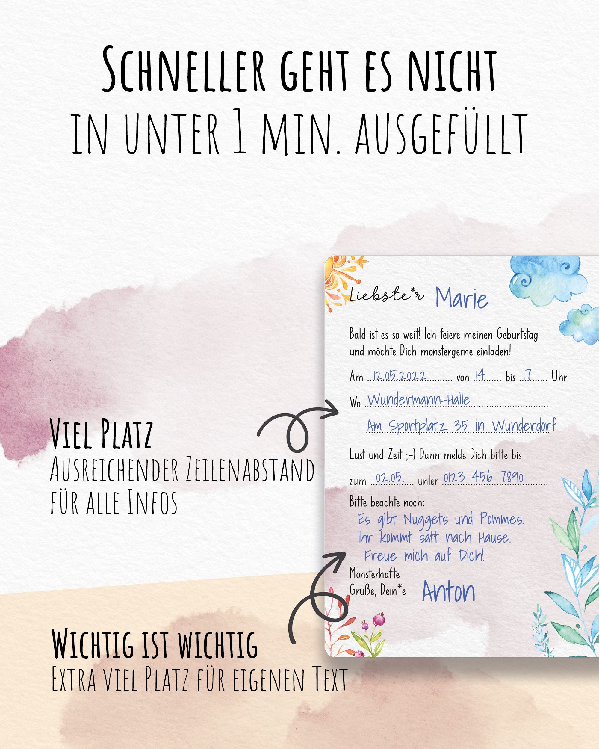 Einladungskarte Kindergeburtstag "Monsterhafte Einladung" Einladungskarten lilaliebtdich