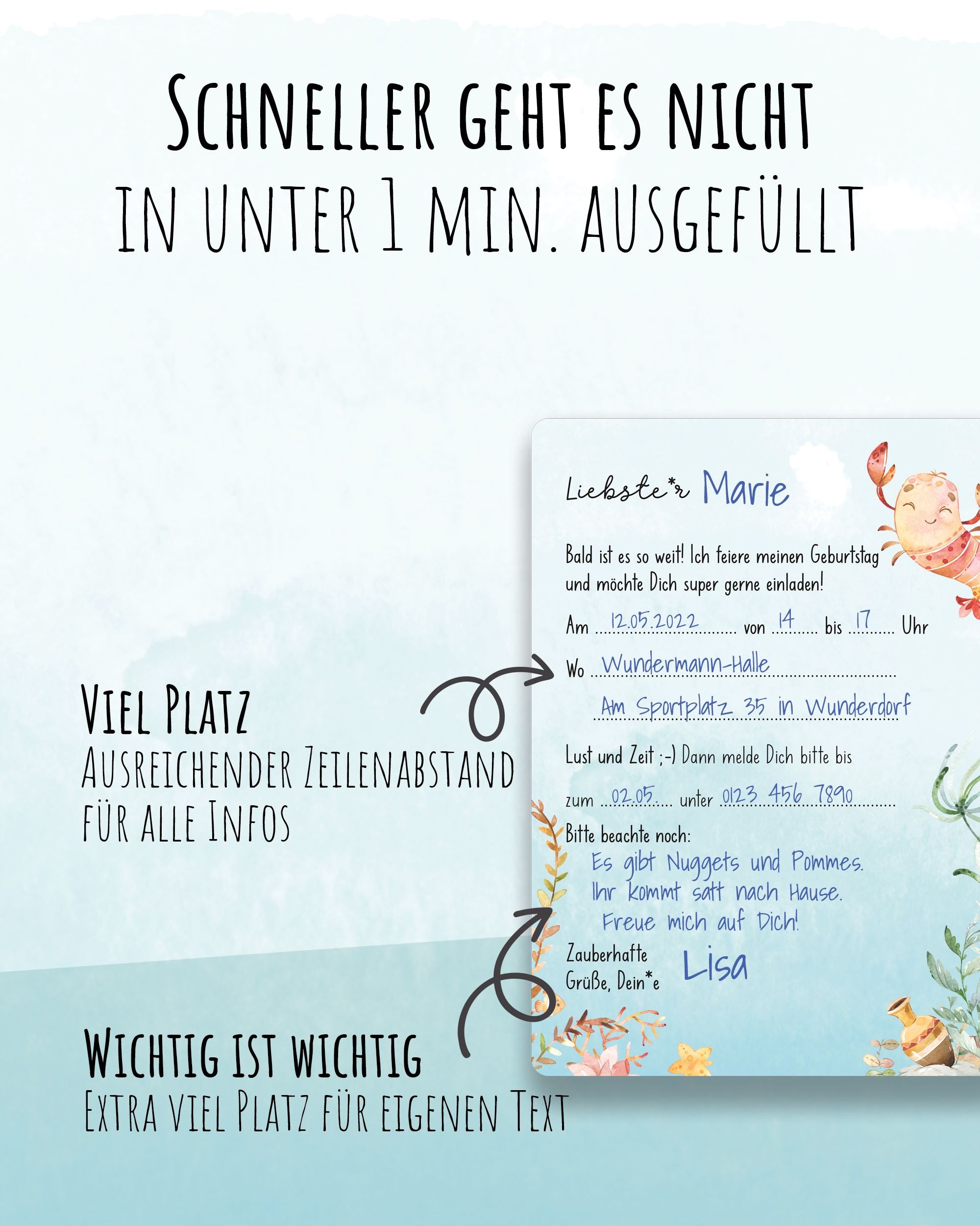 Einladungskarte Kindergeburtstag "Zauberhafte Einladung" Einladungskarten lilaliebtdich