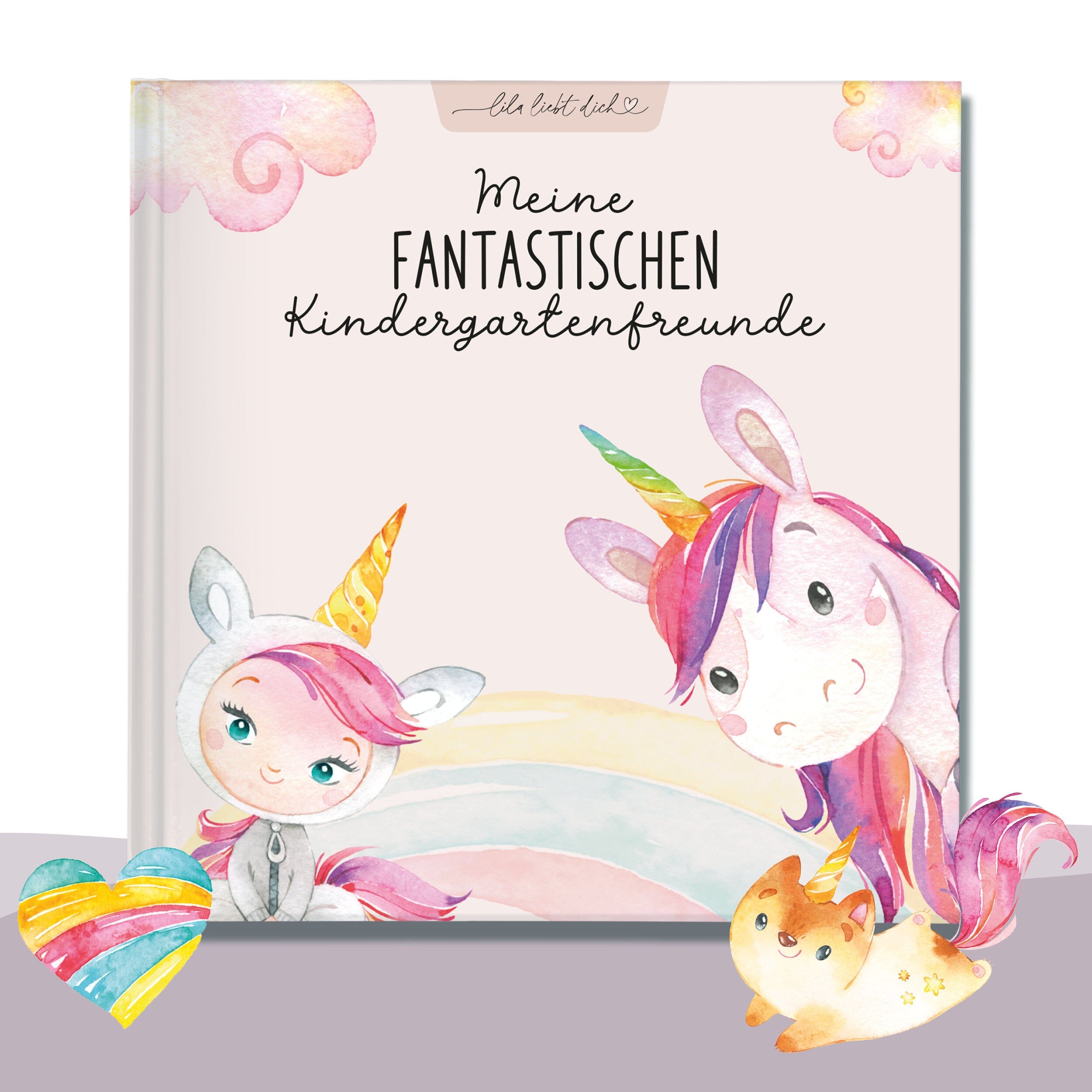 Freundebuch Kindergarten Einhorn Kindergarten Freundebuch lila liebt dich