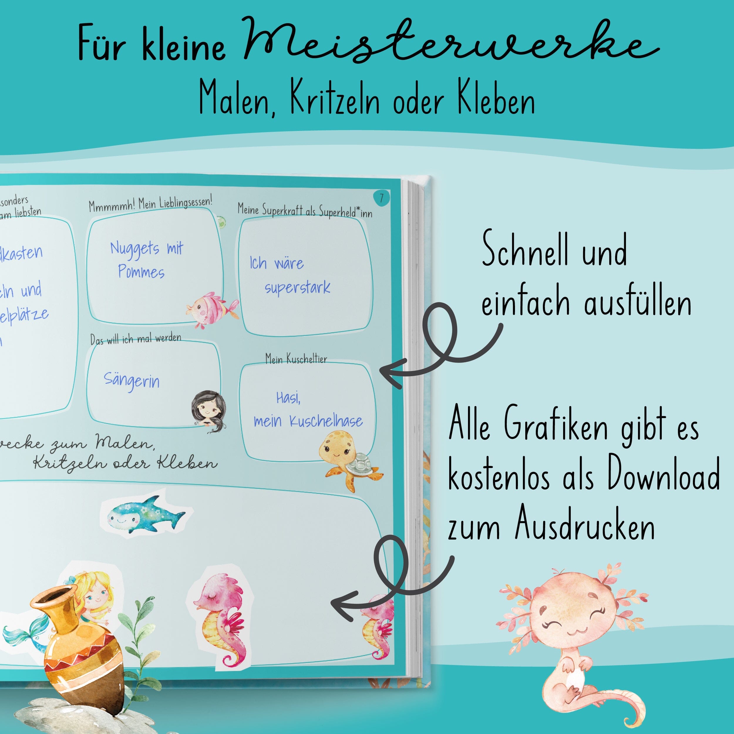 Freundebuch Kindergarten Meerjungfrauen Kindergarten Freundebuch lila liebt dich