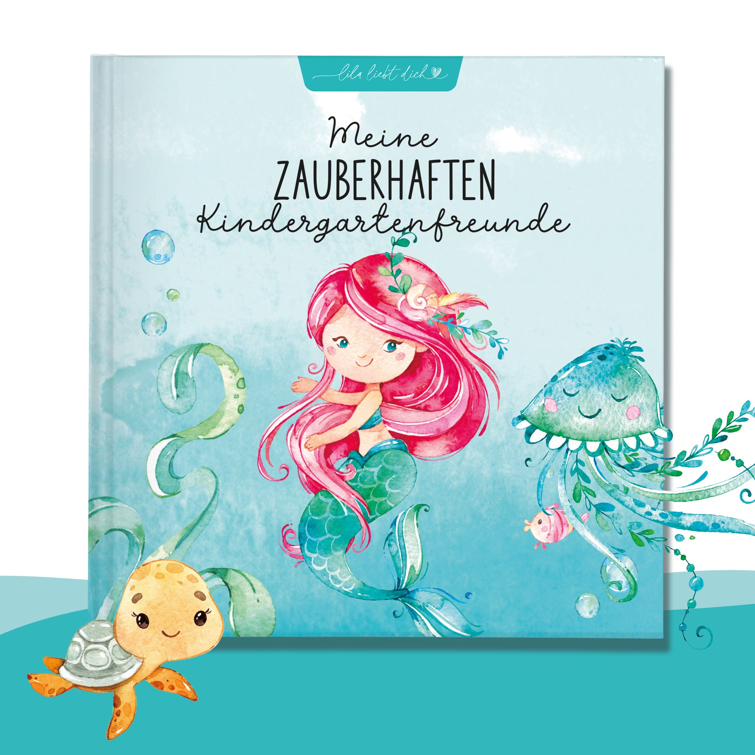 Freundebuch Kindergarten Meerjungfrauen Kindergarten Freundebuch lila liebt dich