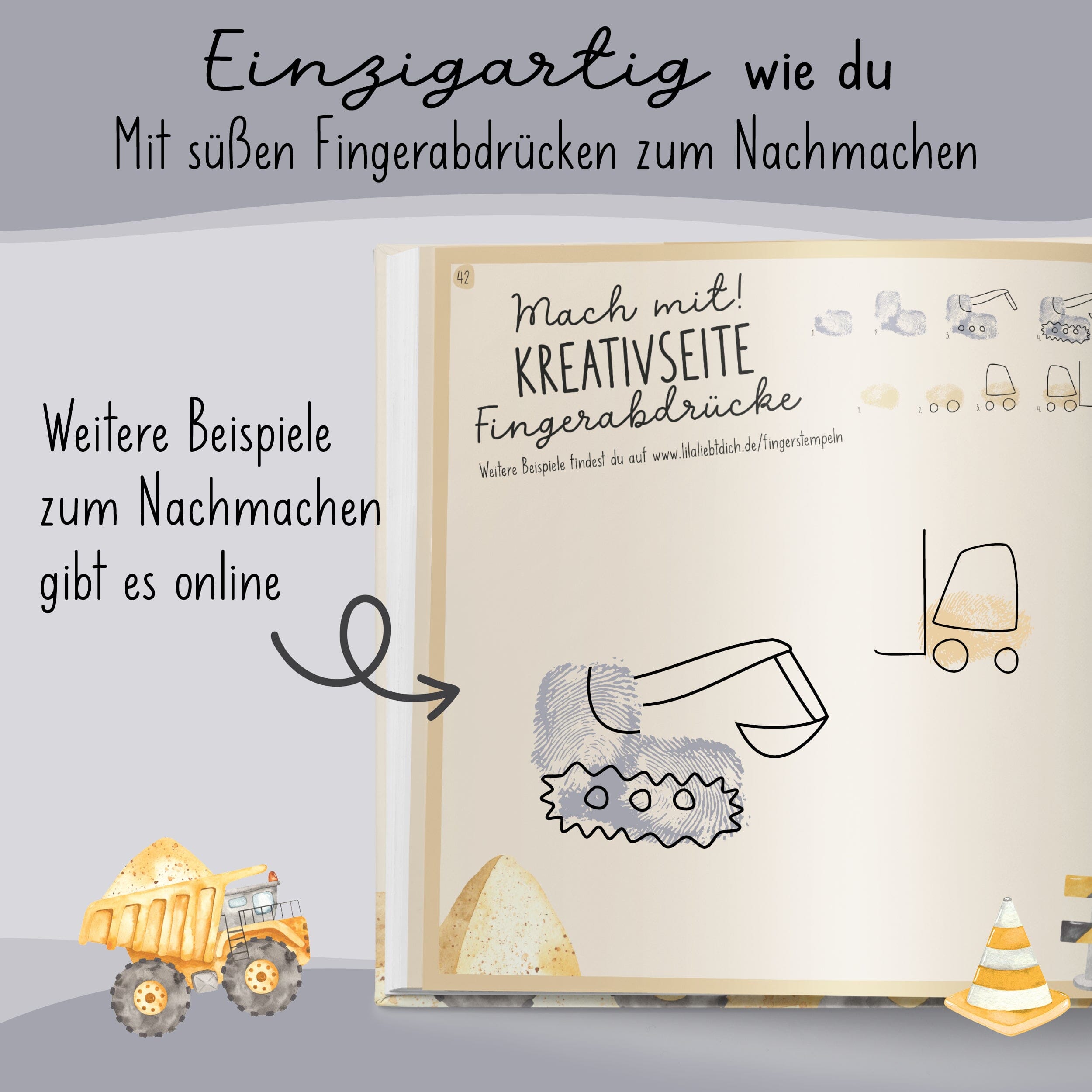 Kindergarten Freundebuch Bagger Kindergarten Freundebuch lila liebt dich