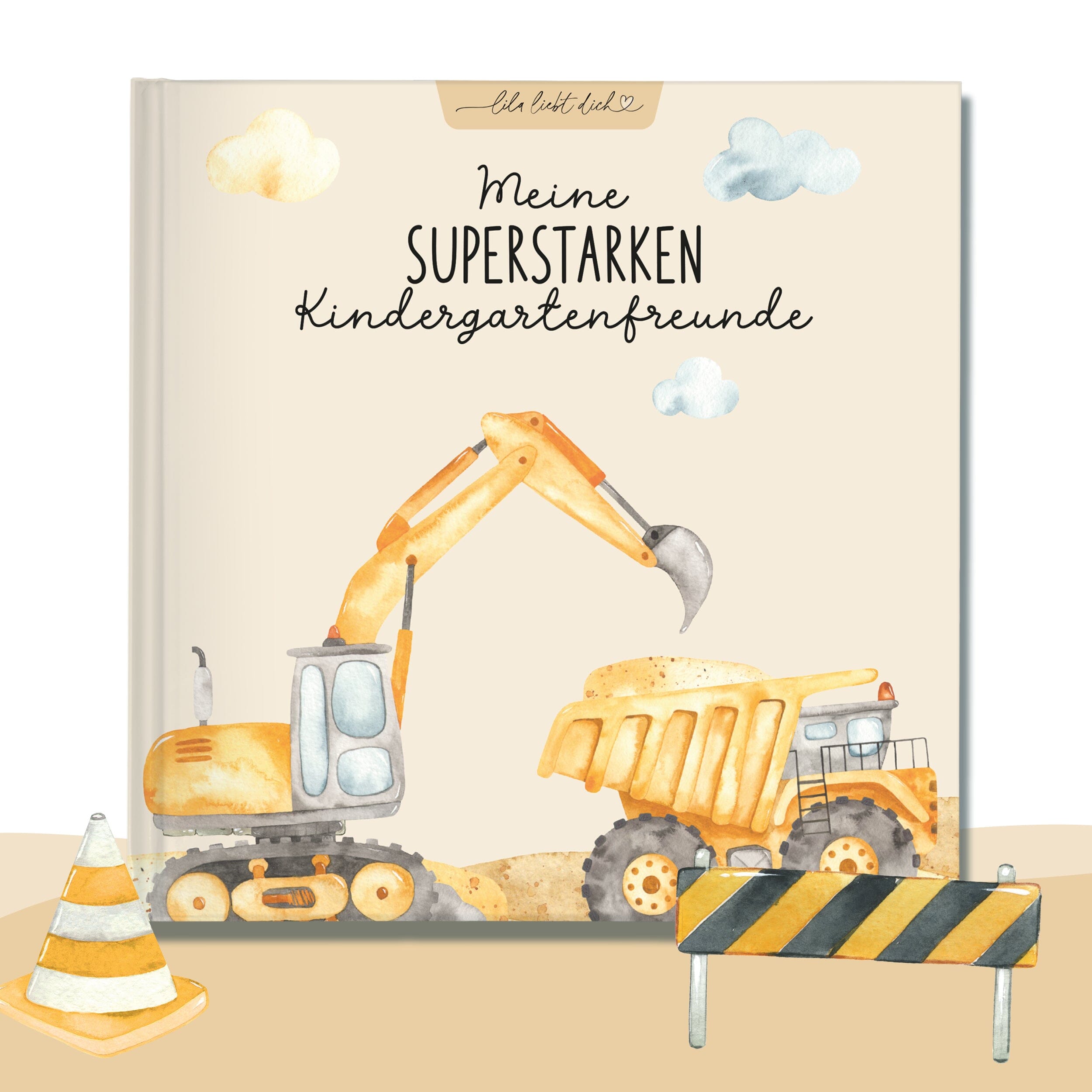 Kindergarten Freundebuch Bagger Kindergarten Freundebuch lila liebt dich