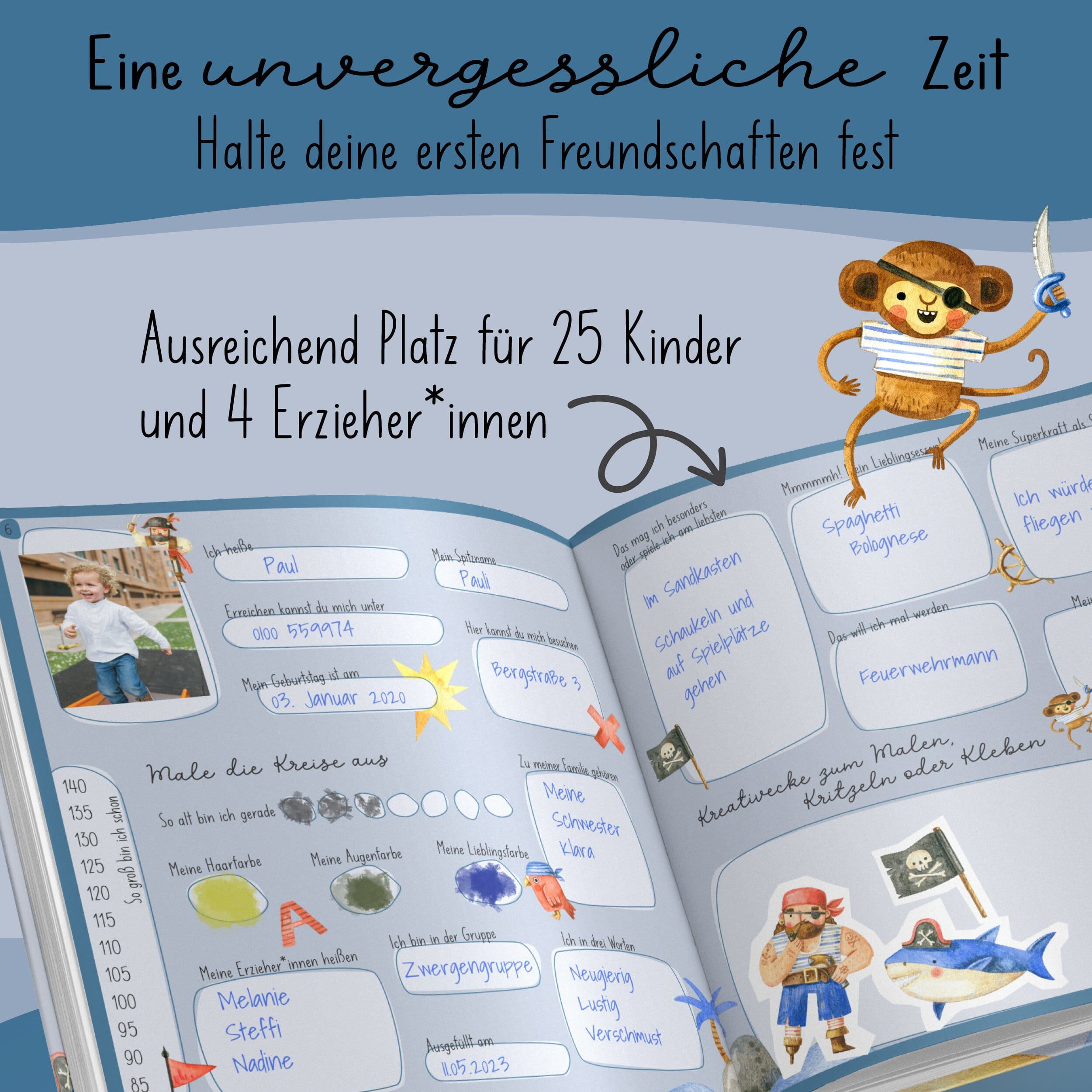 Kindergarten Freundebuch Piraten Kindergarten Freundebuch lila liebt dich