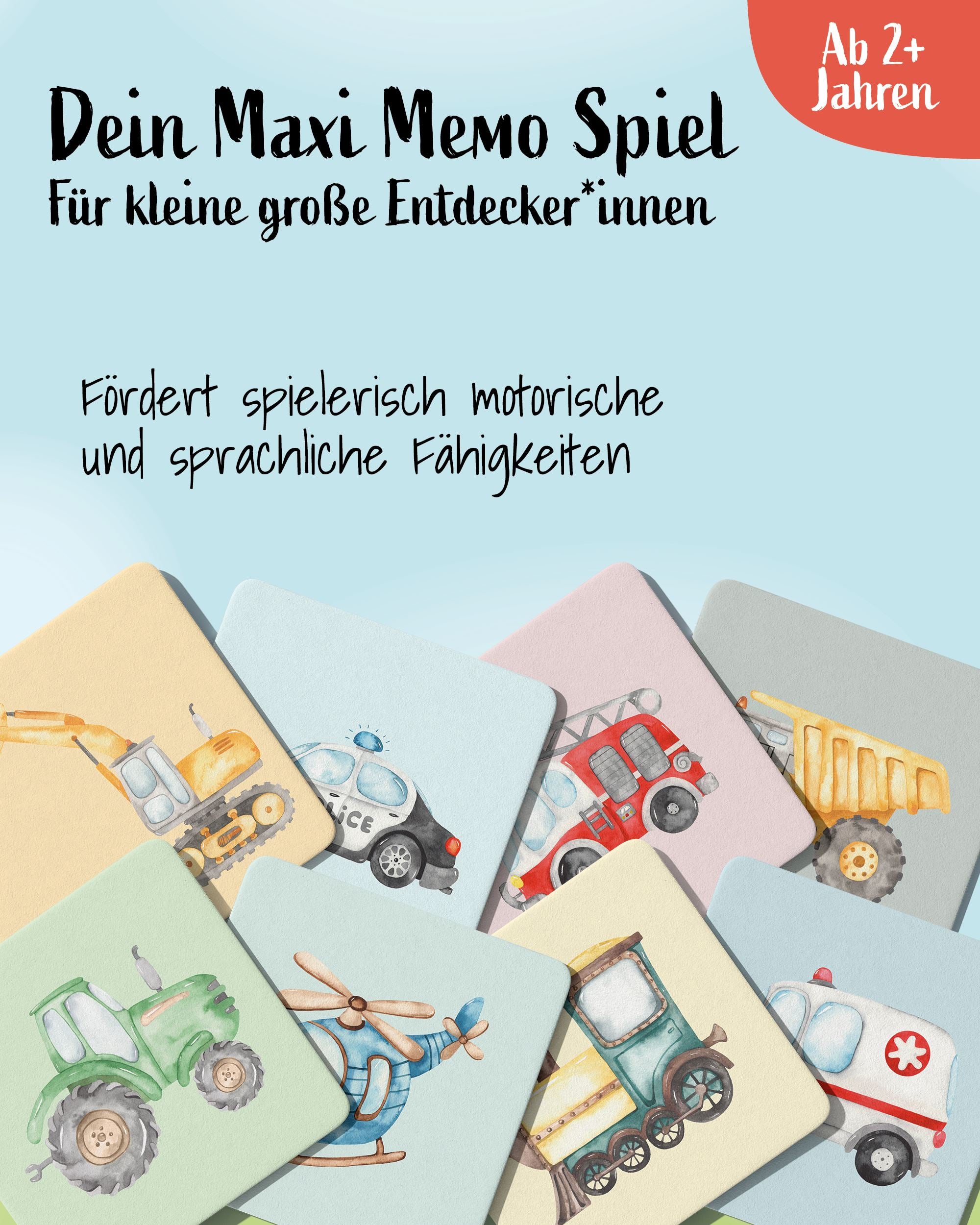 Maxi Memo "Unsere liebsten Fahrzeuge" Memo Spiele lilaliebtdich