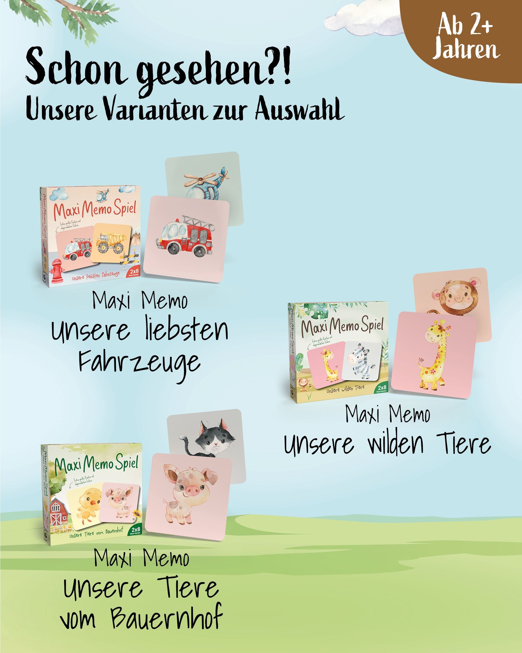 Memo Spiel "Unsere Tiere" Memo Spiele lilaliebtdich