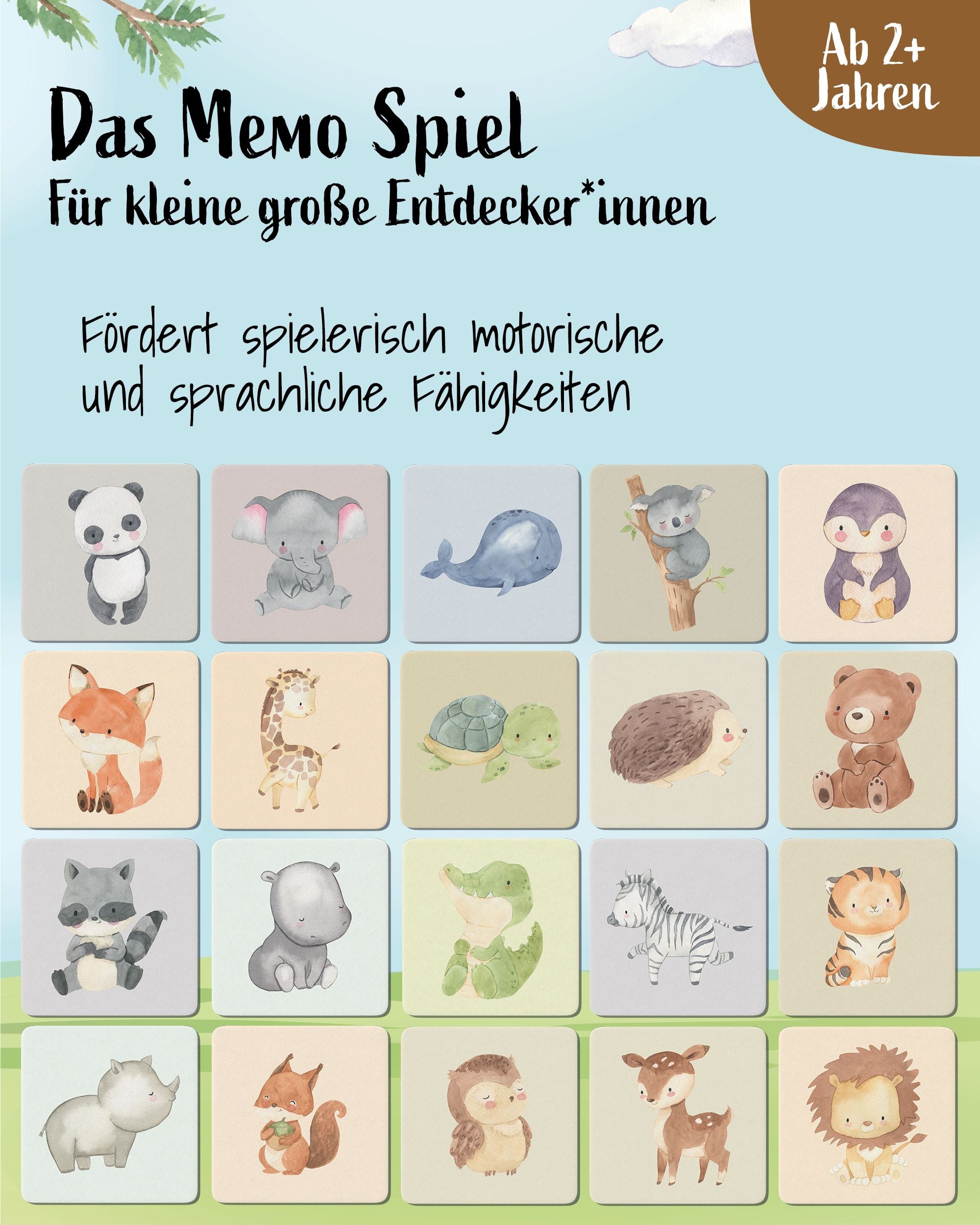 Memo Spiel "Unsere Tiere" Memo Spiele lilaliebtdich