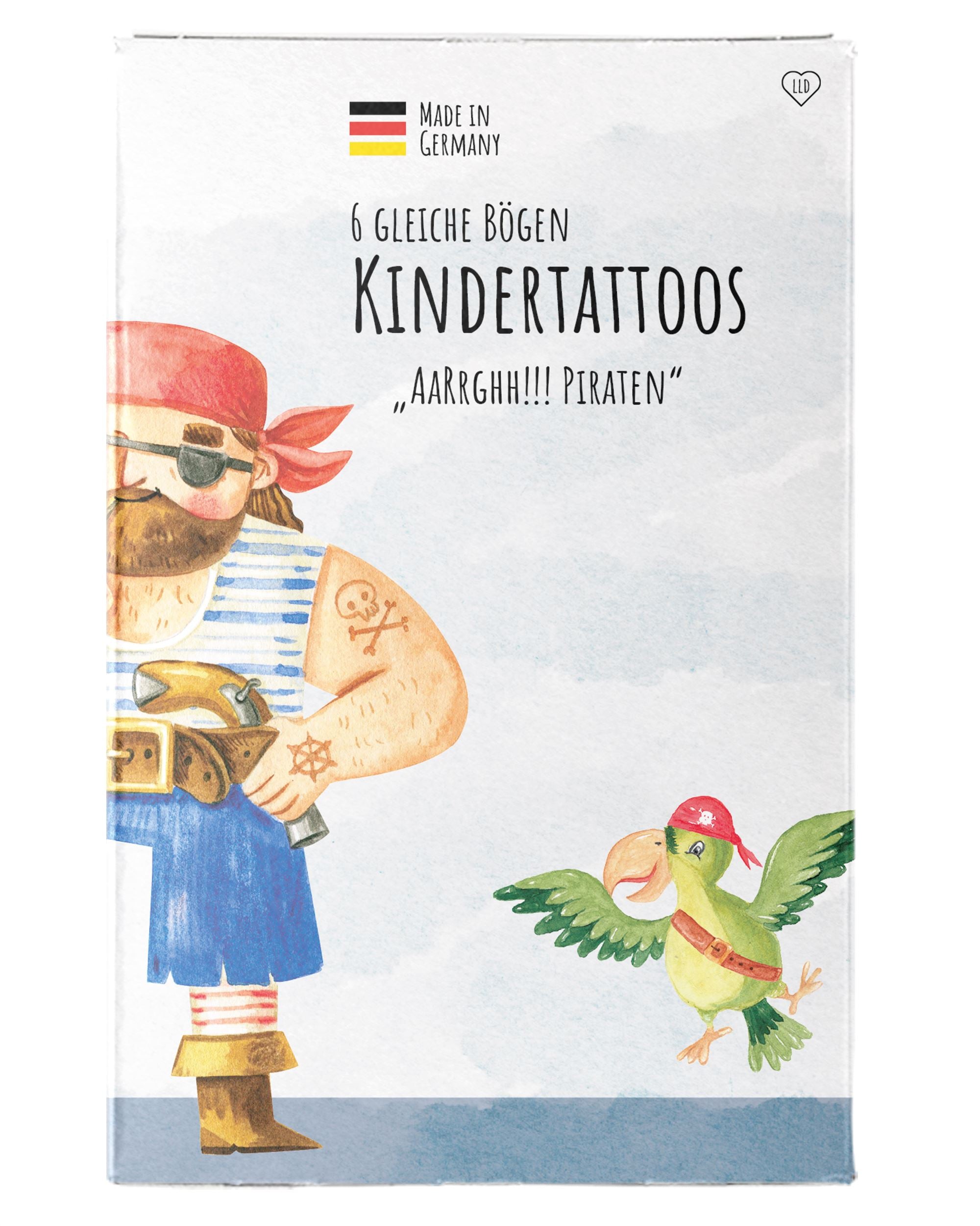 Mitgebsel Kindertattoos "AaARrghh!!! Piraten!" – 6 gleiche Bögen Kindertattoos lilaliebtdich