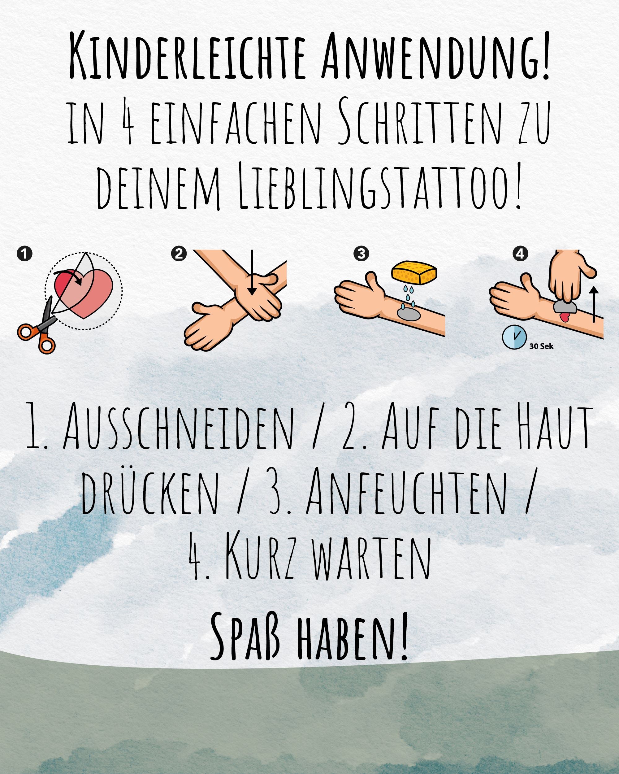 Mitgebsel Kindertattoos "Fabelhafte Dinos" – 6 gleiche Bögen Kindertattoos lilaliebtdich