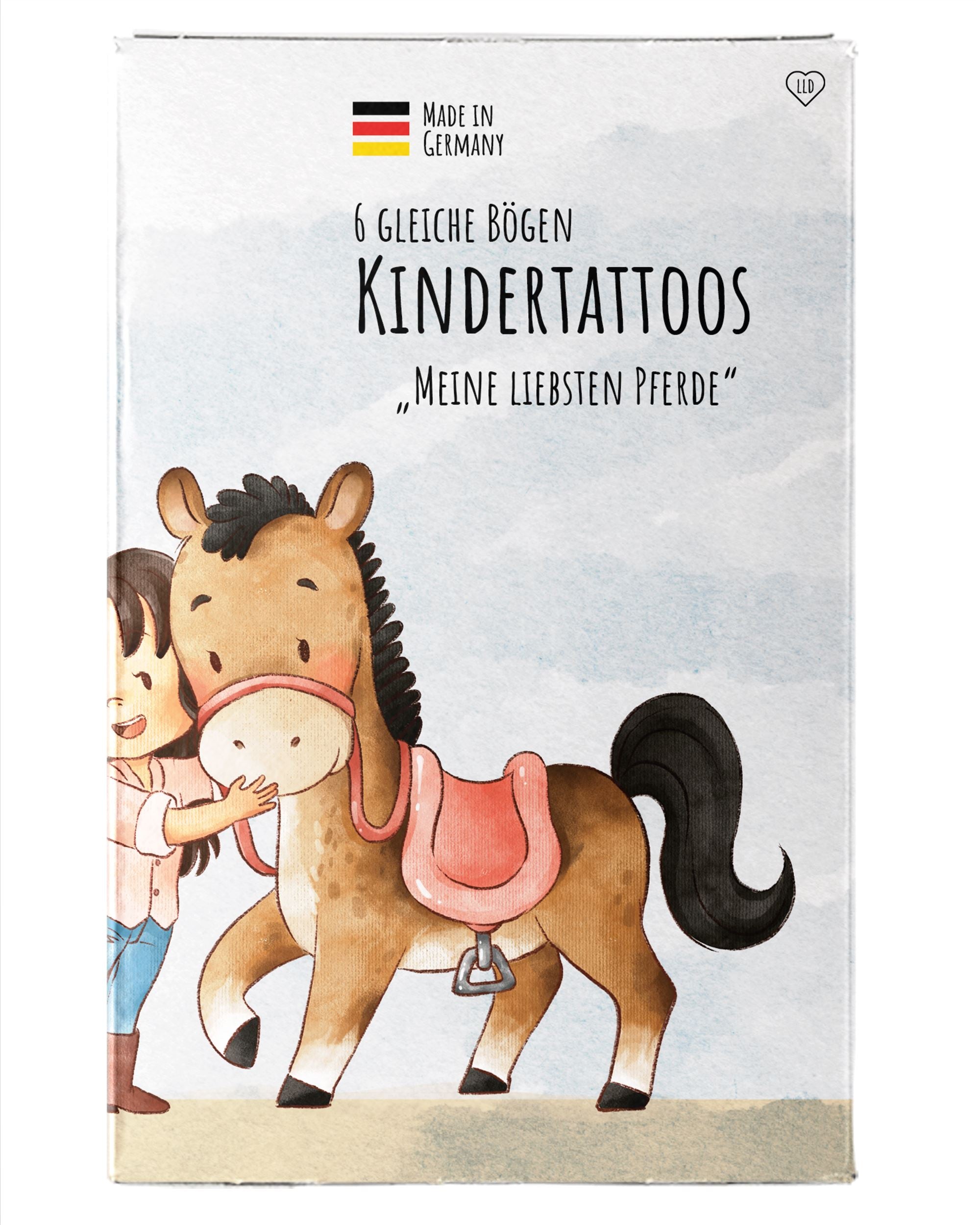 Mitgebsel Kindertattoos "Meine liebsten Pferde" – 6 gleiche Bögen Kindertattoos lilaliebtdich