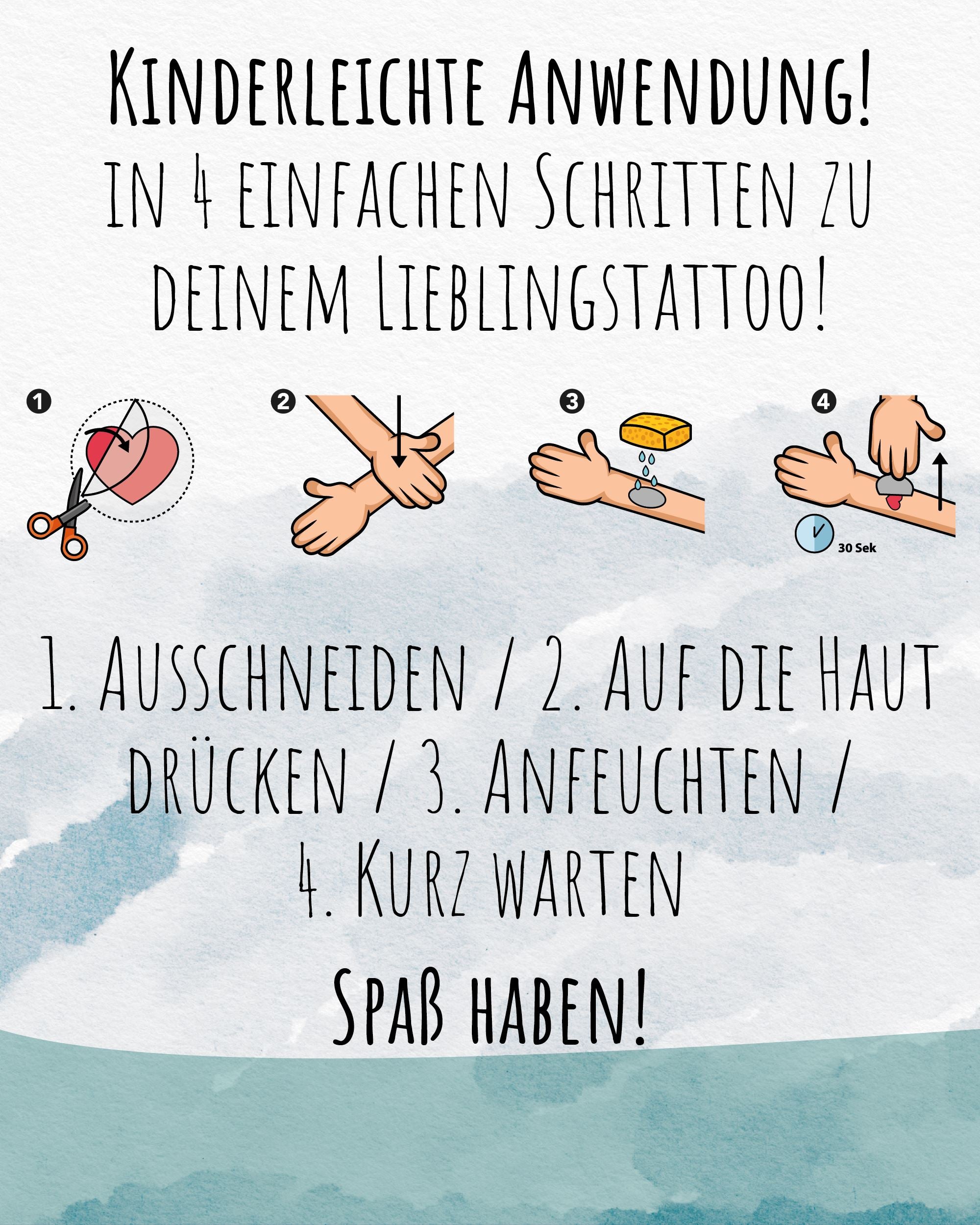 Mitgebsel Kindertattoos "Zauberhafte Meerjungfrauen" – 6 gleiche Bögen Kindertattoos lilaliebtdich