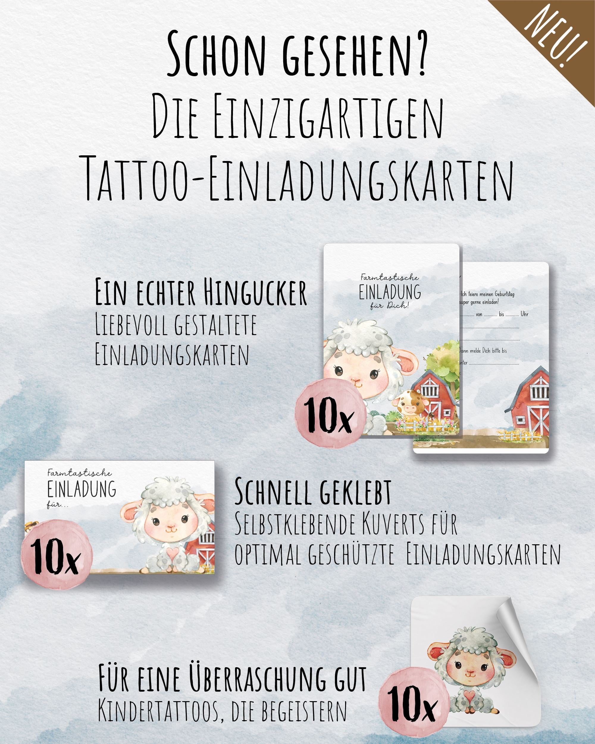 Mitgebsel Kindertattoos "Zauberhafte Waldtiere" – 6 gleiche Bögen Kindertattoos lilaliebtdich