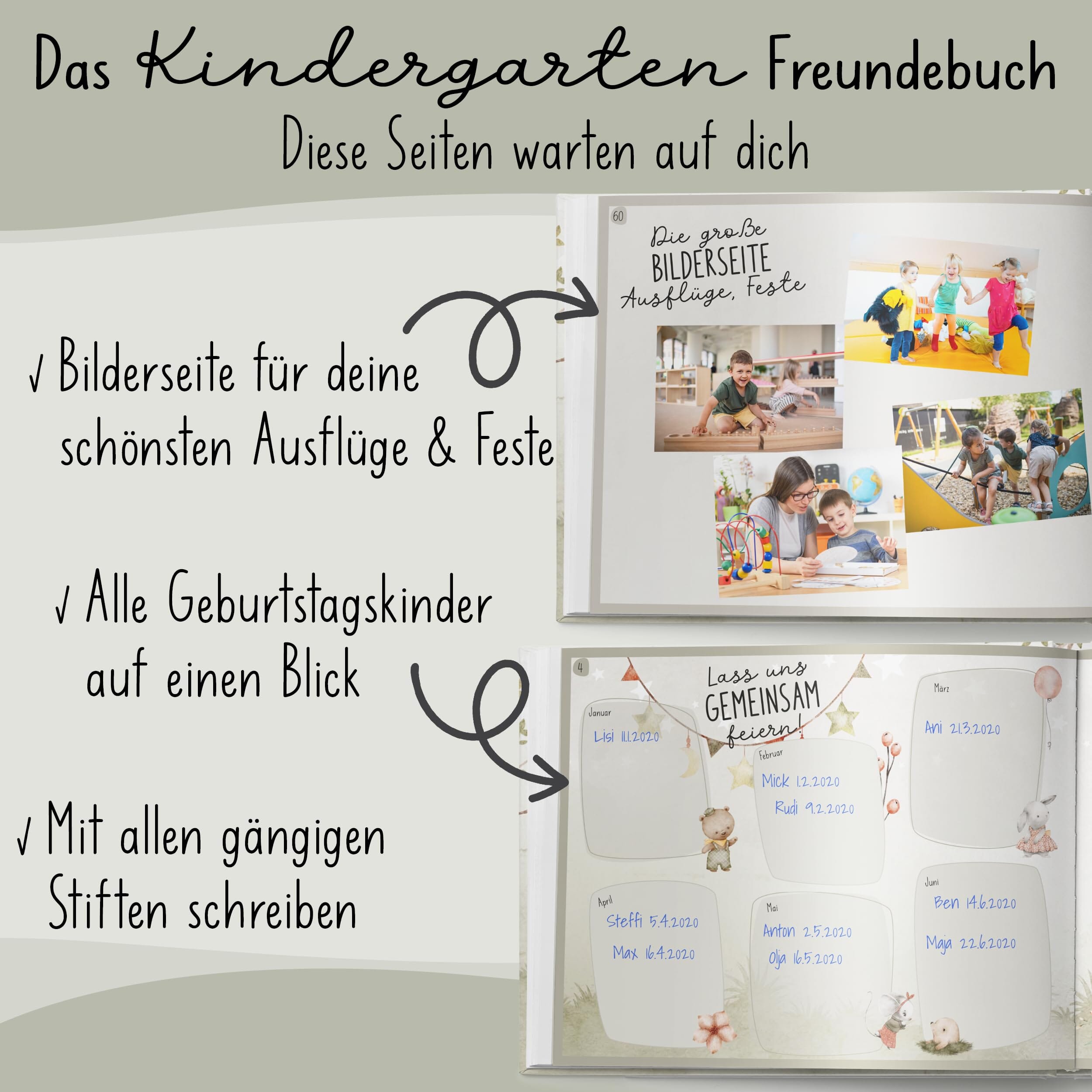 lila liebt dich® Freundebuch Kindergarten Tiere, Freundebuch Kindergarten Mädchen - Unvergessliche Kindergartenmomente festhalten, kompakt TOYS_AND_GAMES lila liebt dich 