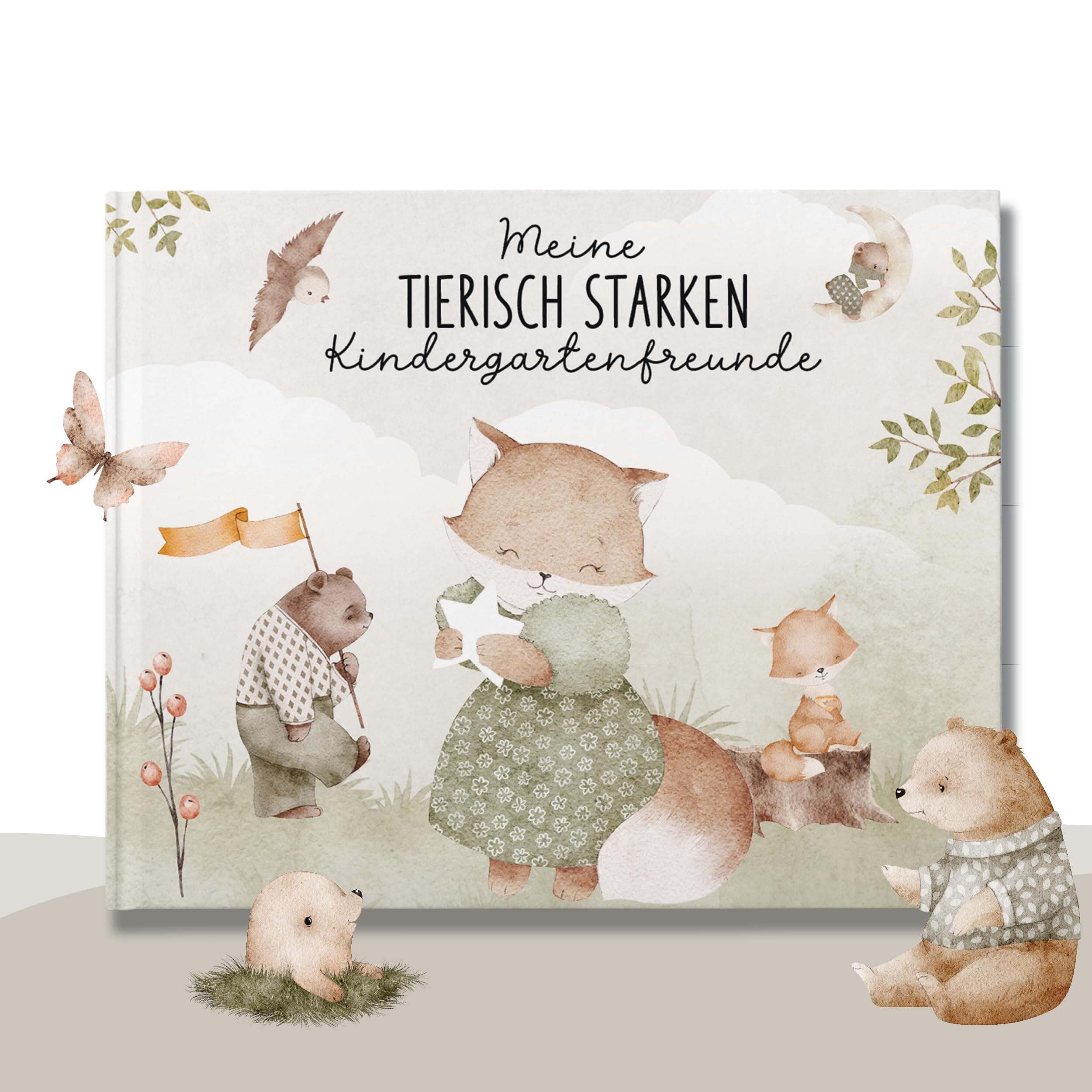 lila liebt dich® Freundebuch Kindergarten Tiere, Freundebuch Kindergarten Mädchen - Unvergessliche Kindergartenmomente festhalten, kompakt TOYS_AND_GAMES lila liebt dich Boho 