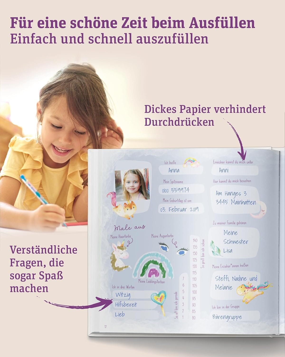 Meine fantastischen Kindergartenfreunde - Einhörner Kindergarten Freundebücher LiBe Verlag 