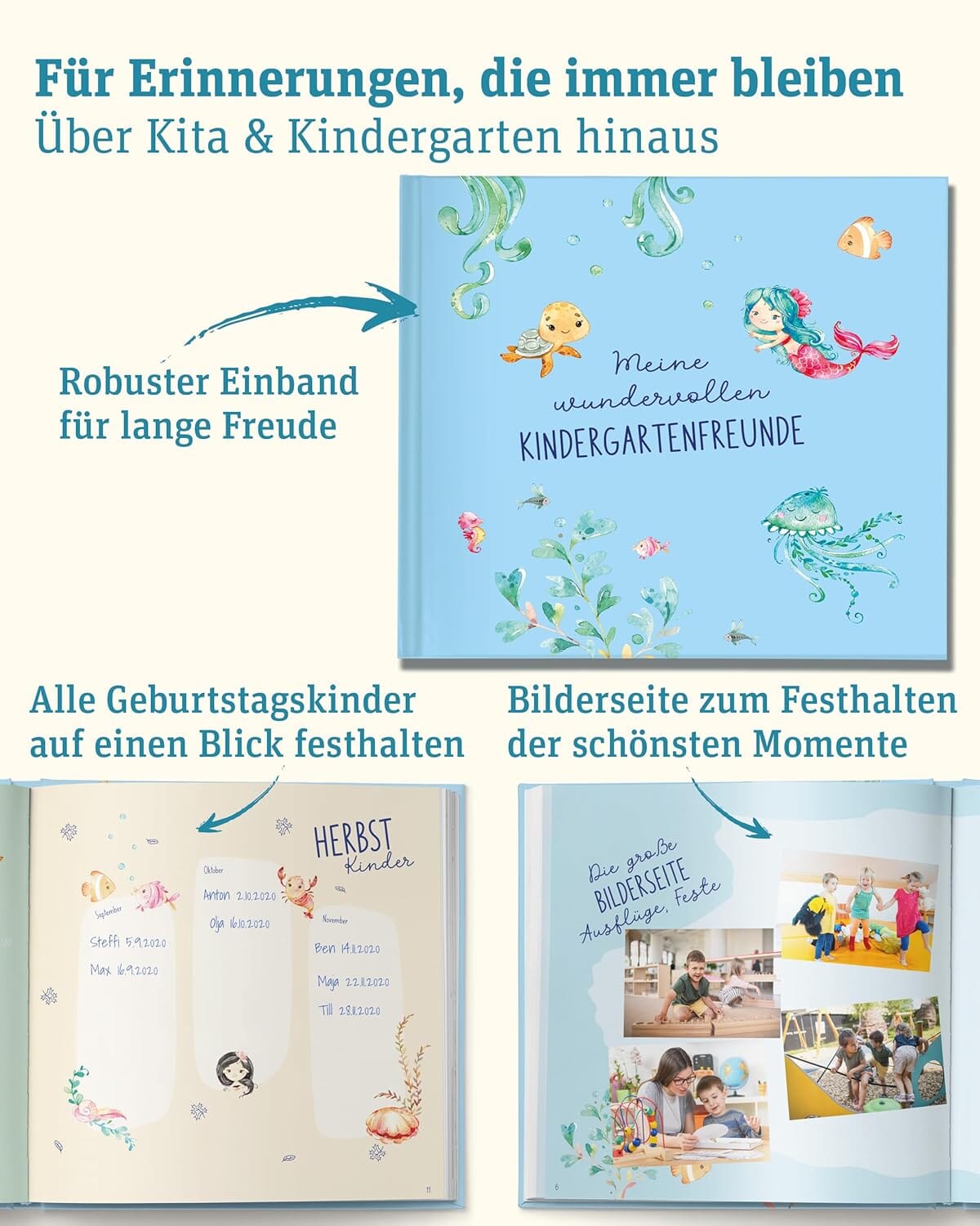 Meine fantastischen Kindergartenfreunde - Meerjungfrauen Kindergarten Freundebücher LiBe Verlag 