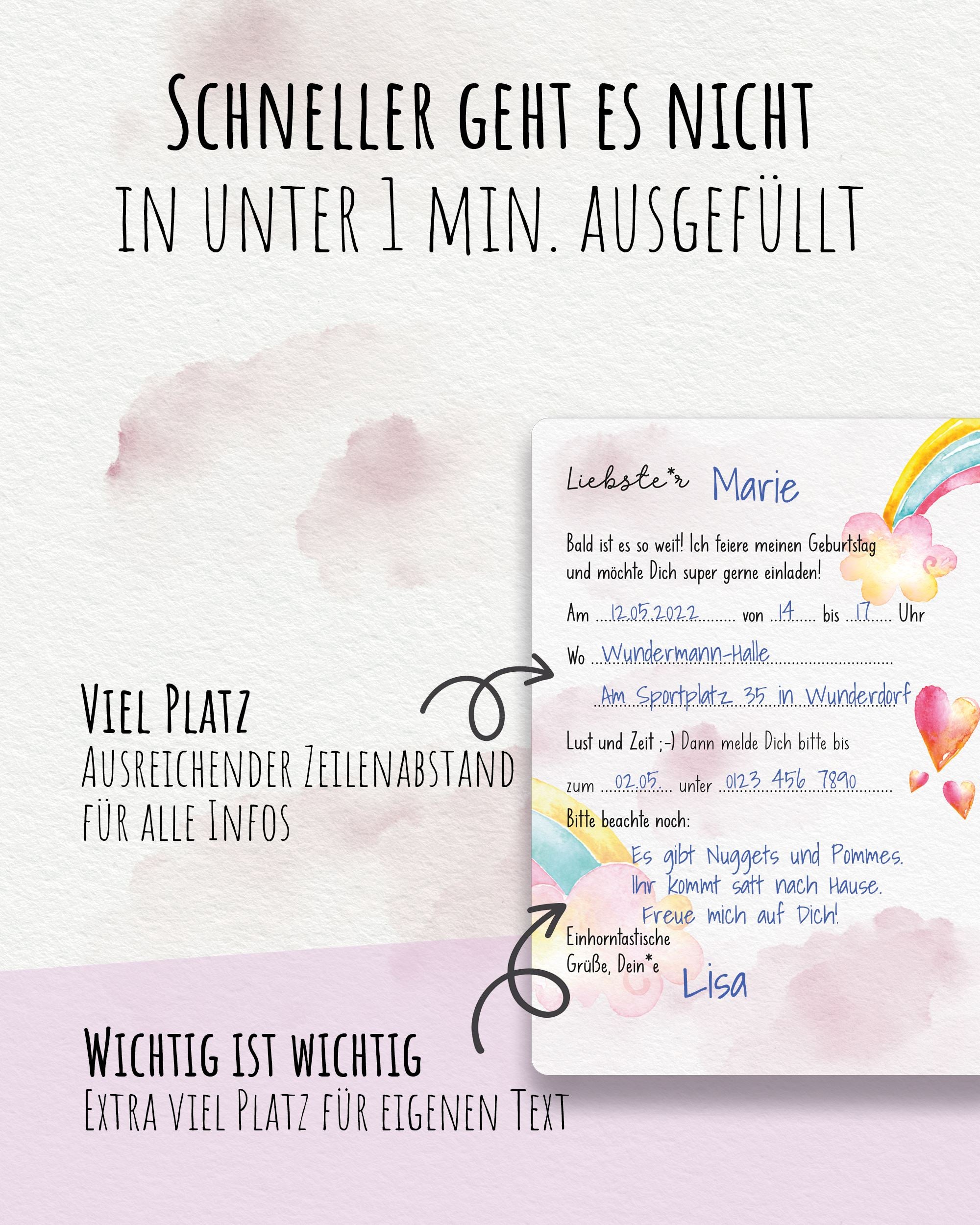 Einladungskarte Kindergeburtstag "Einhorntastische Einladung" Einladungskarten lilaliebtdich 