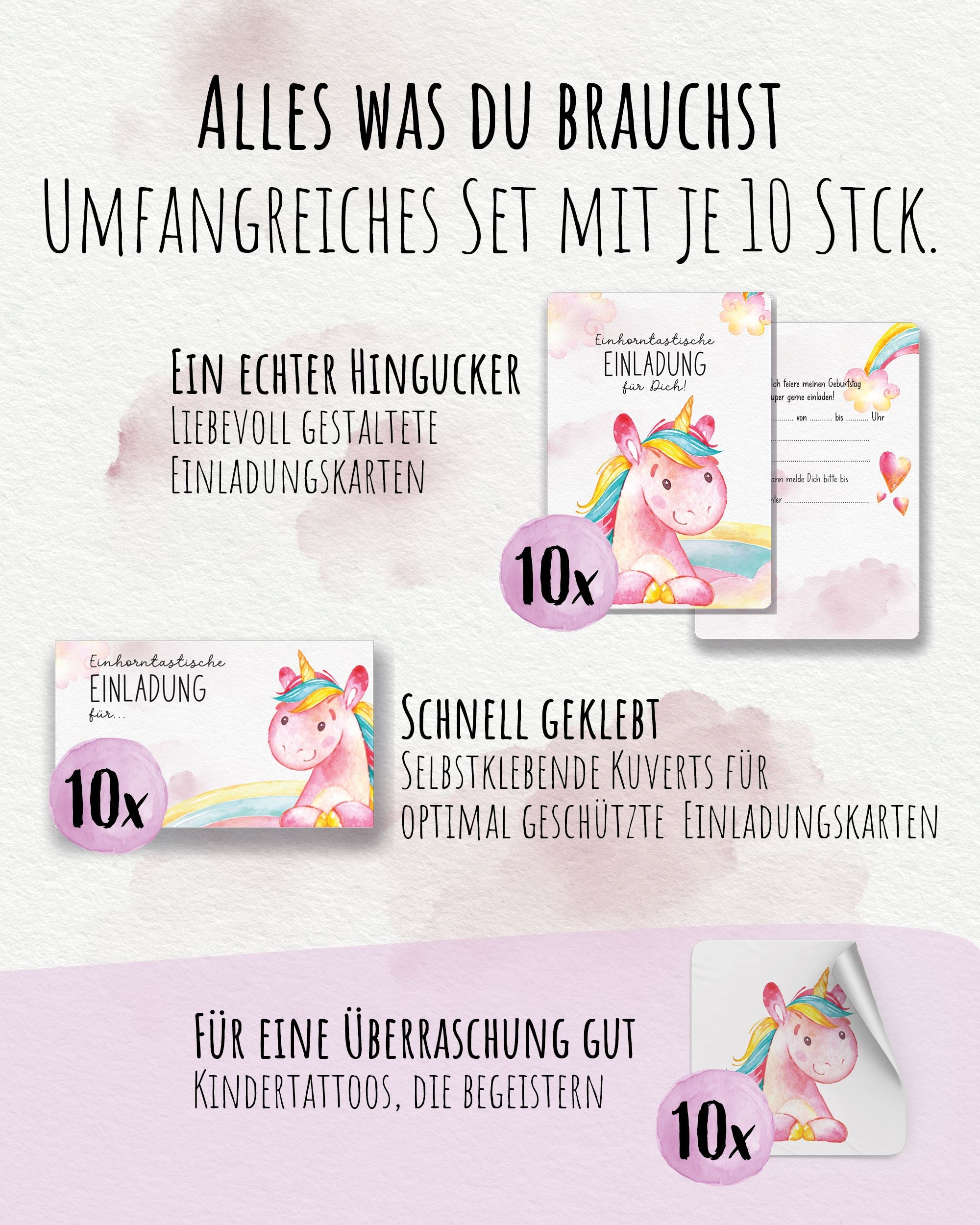 Einladungskarte Kindergeburtstag "Einhorntastische Einladung" Einladungskarten lilaliebtdich 