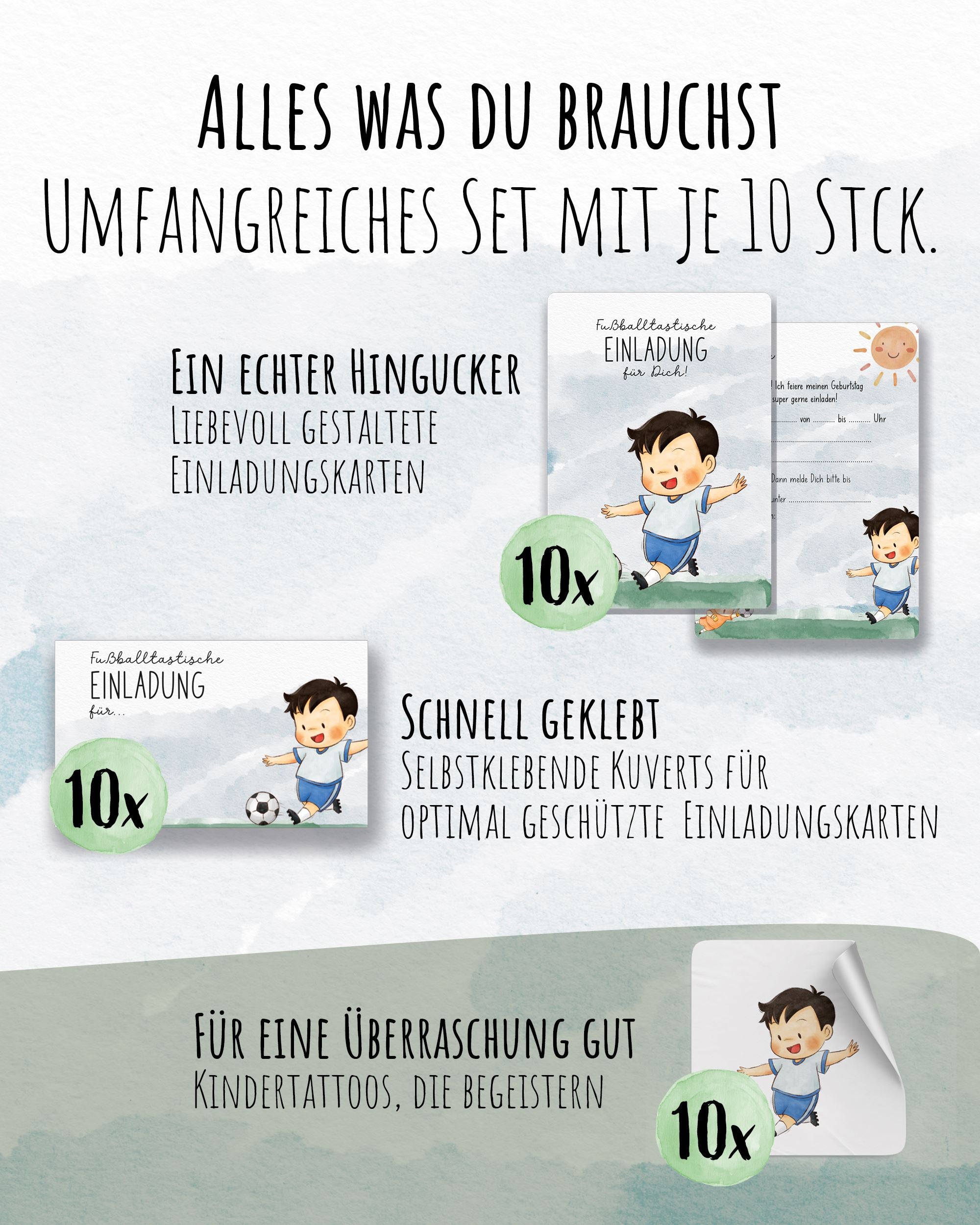 Einladungskarte Kindergeburtstag "Fussballtastische Einladung" Einladungskarten lilaliebtdich 