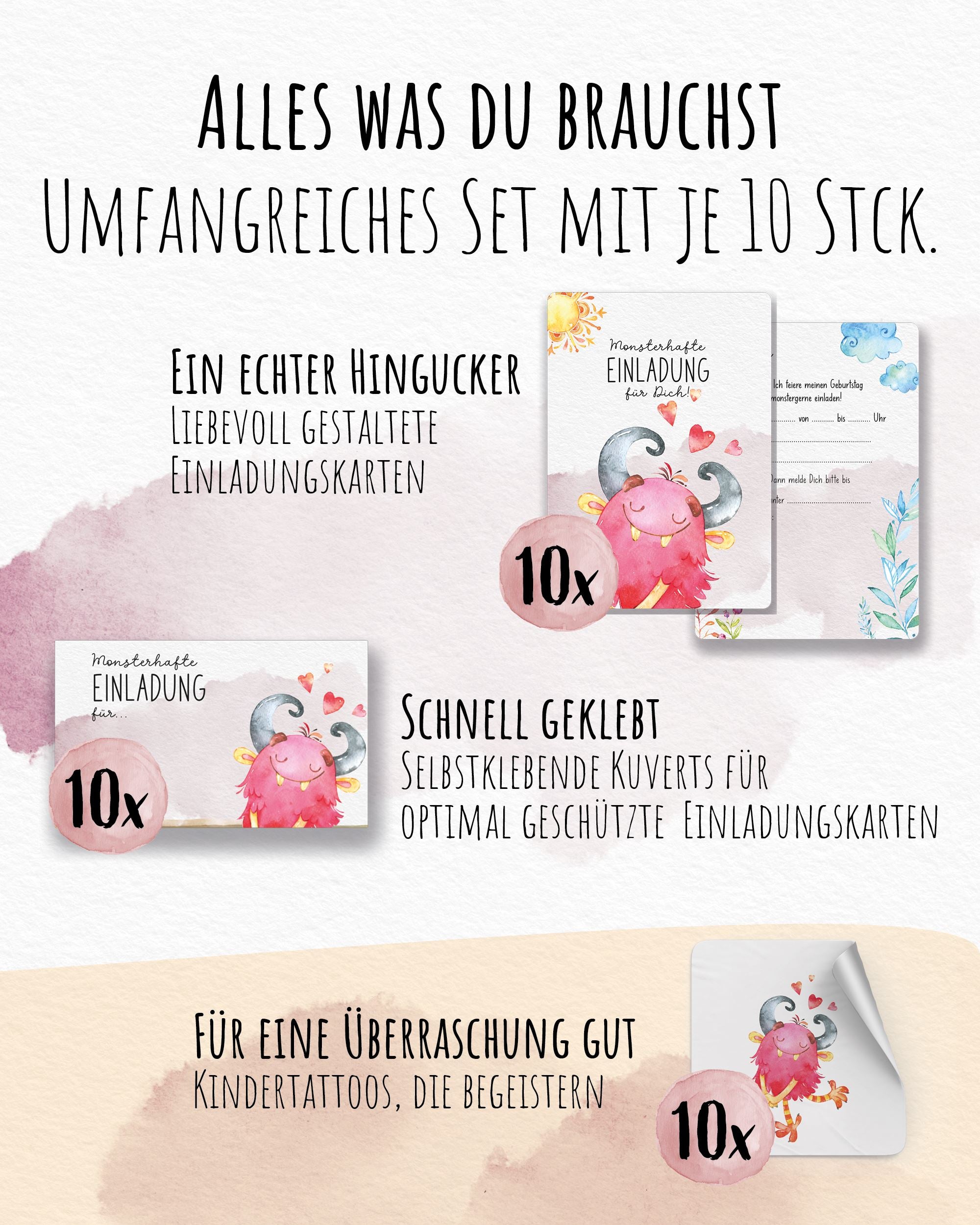 Einladungskarte Kindergeburtstag "Monsterhafte Einladung" Einladungskarten lilaliebtdich 