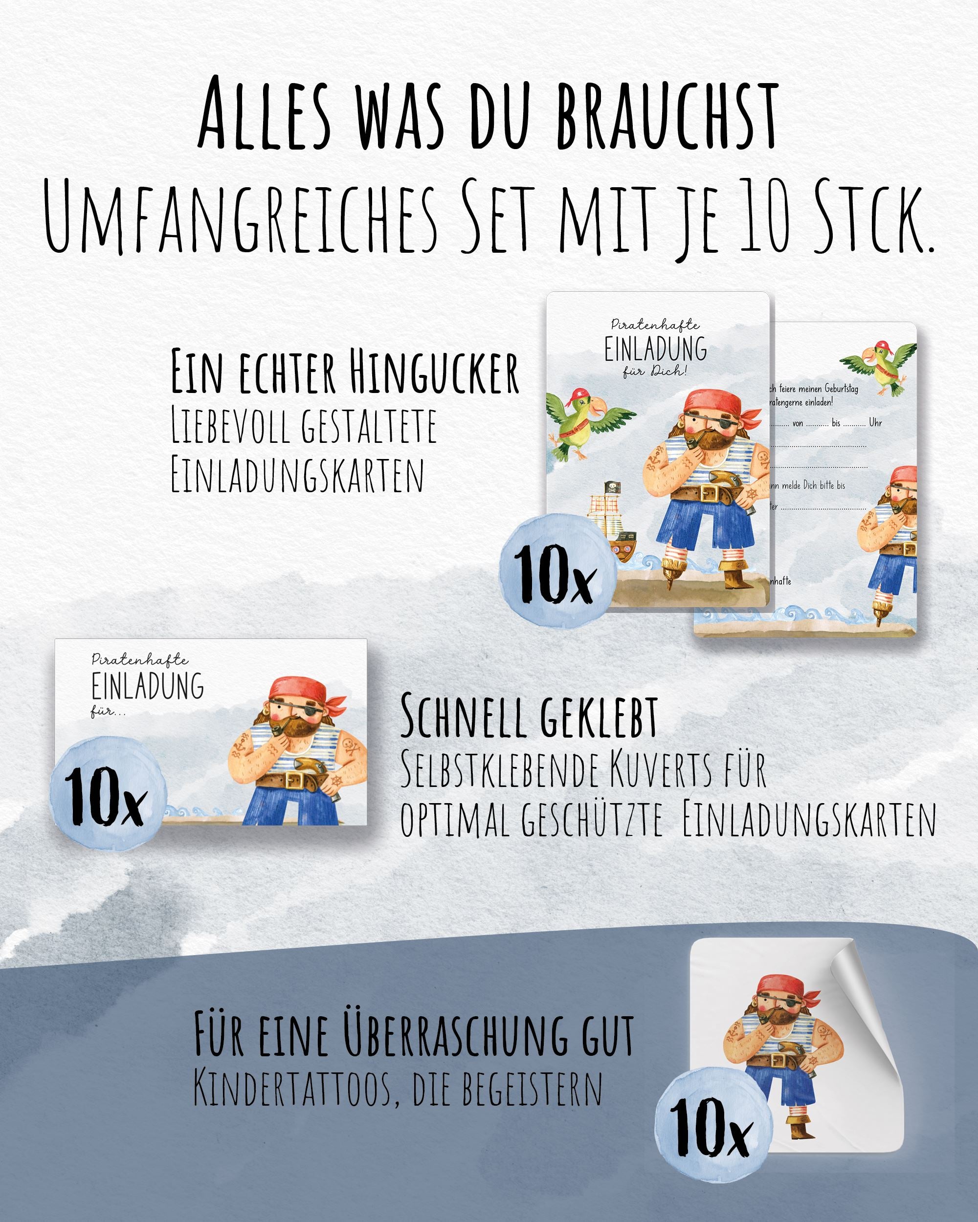 Einladungskarte Kindergeburtstag "Piratenhafte Einladung" Einladungskarten lilaliebtdich 