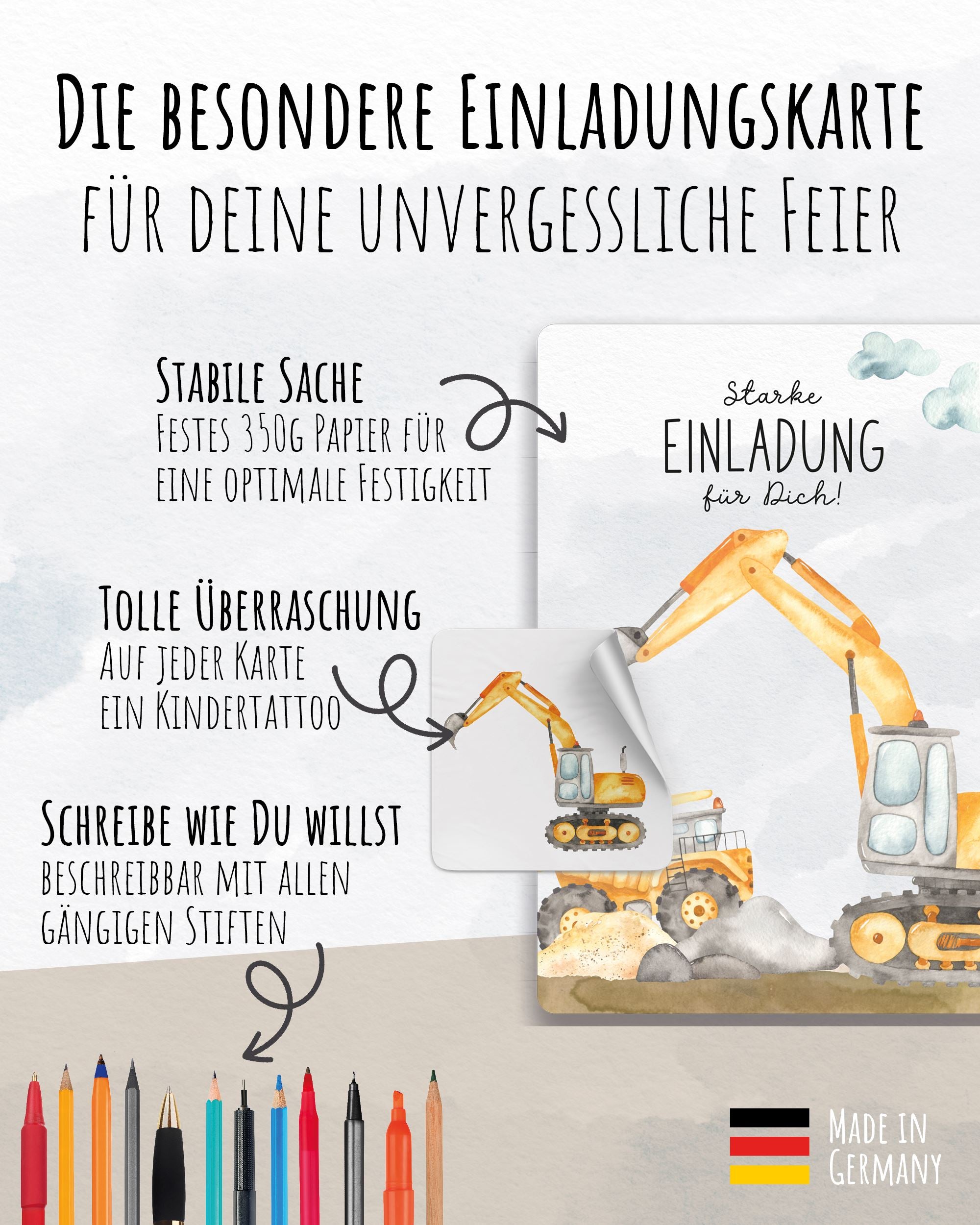 Einladungskarte Kindergeburtstag "Starke Einladung" Einladungskarten lilaliebtdich 