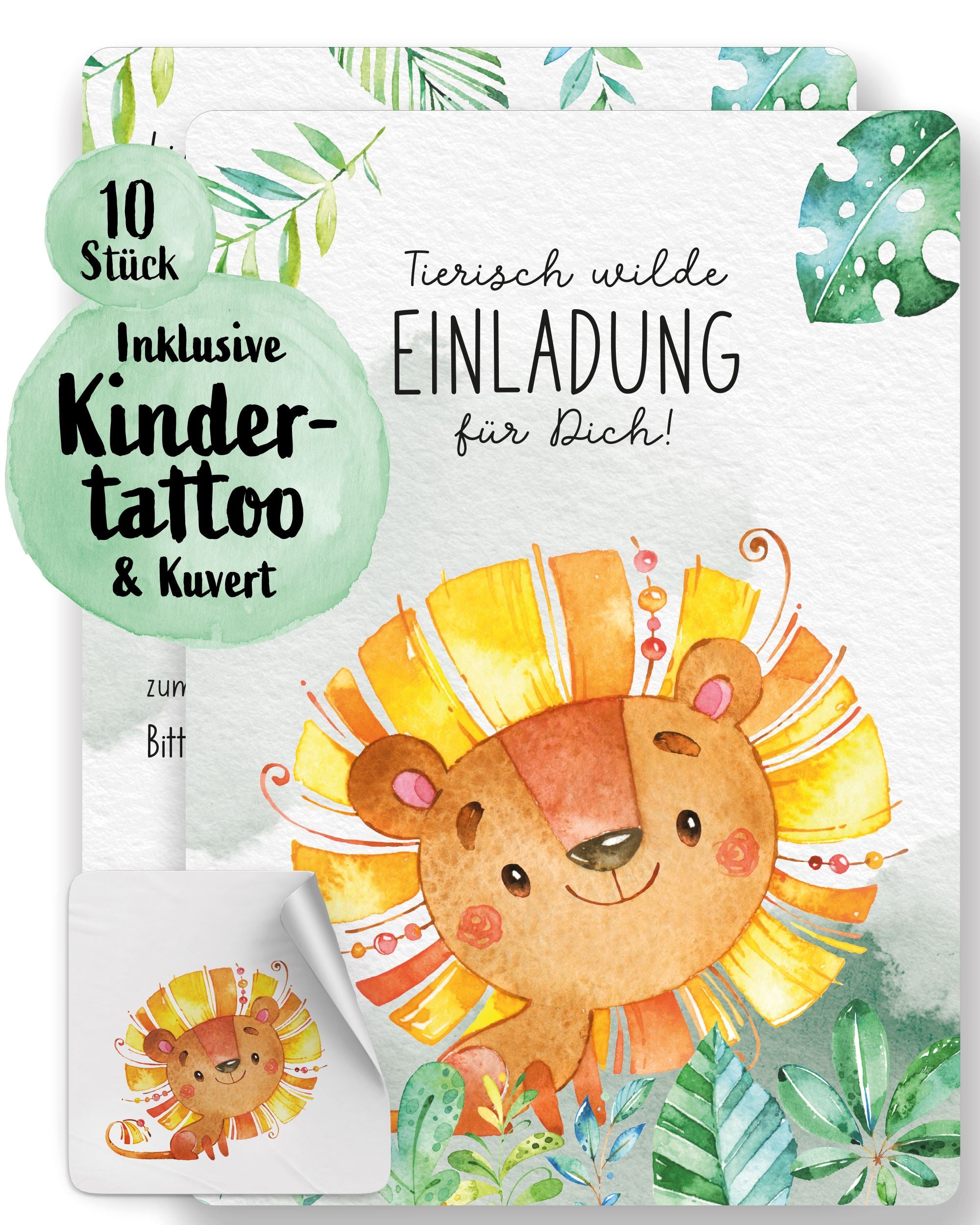 Einladungskarte Kindergeburtstag "Tierisch wilde Einladung" Einladungskarten lilaliebtdich 