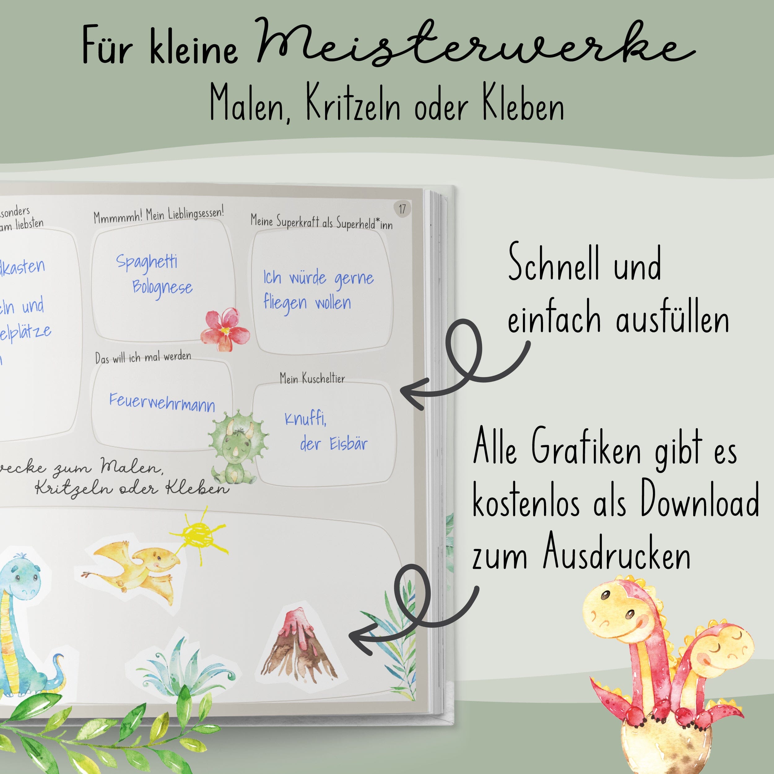 Kindergarten Freundebuch Dinos Kindergarten Freundebuch lila liebt dich 